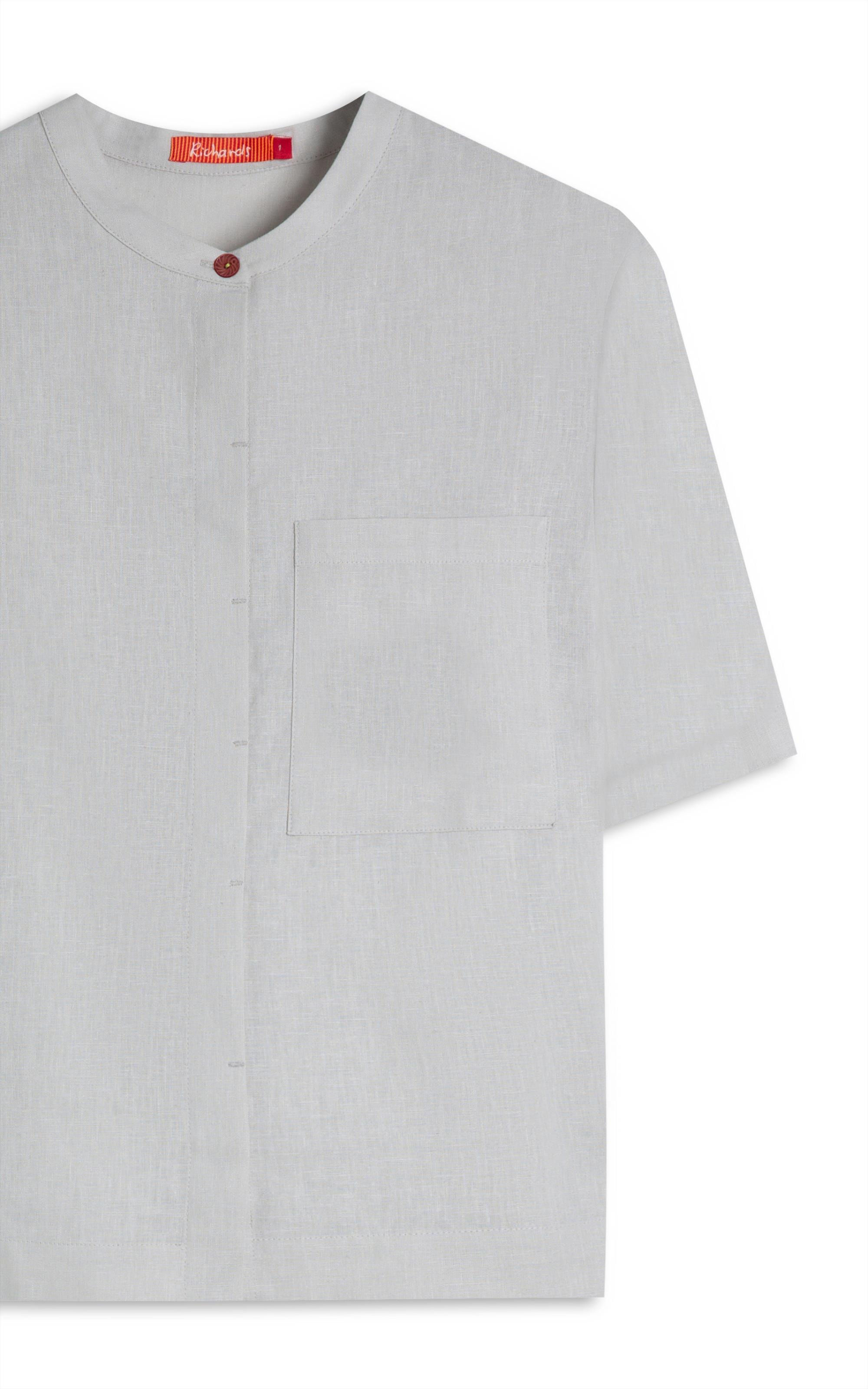 Camisa Linho  Fadel Cinza Claro