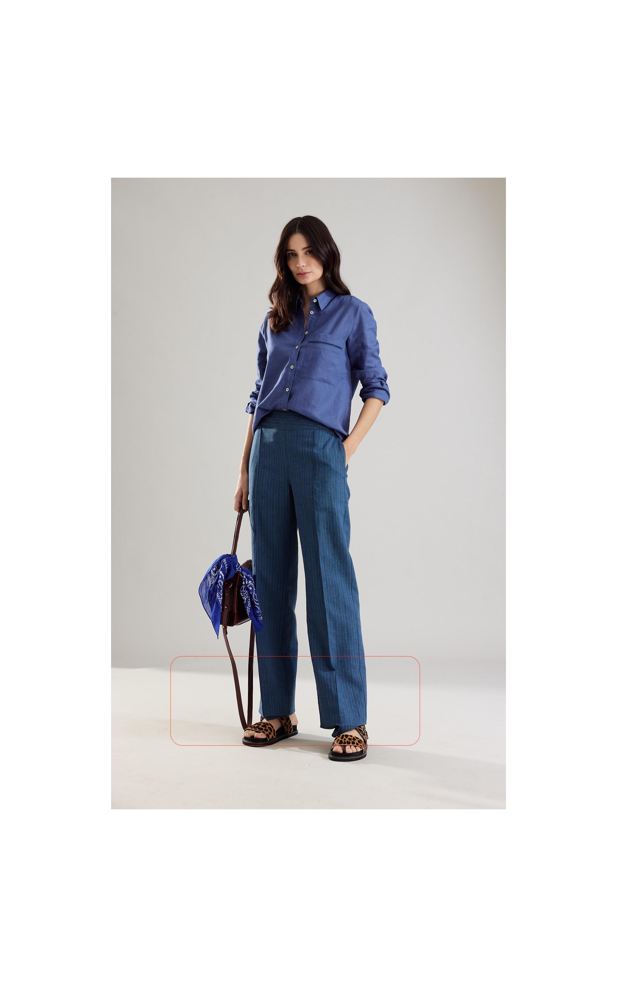 Camisa Linho Fanny Azul Jeans
