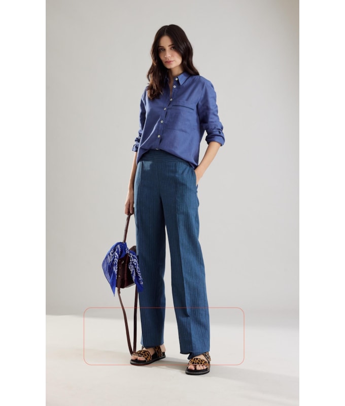 Camisa Linho Fanny Azul Jeans