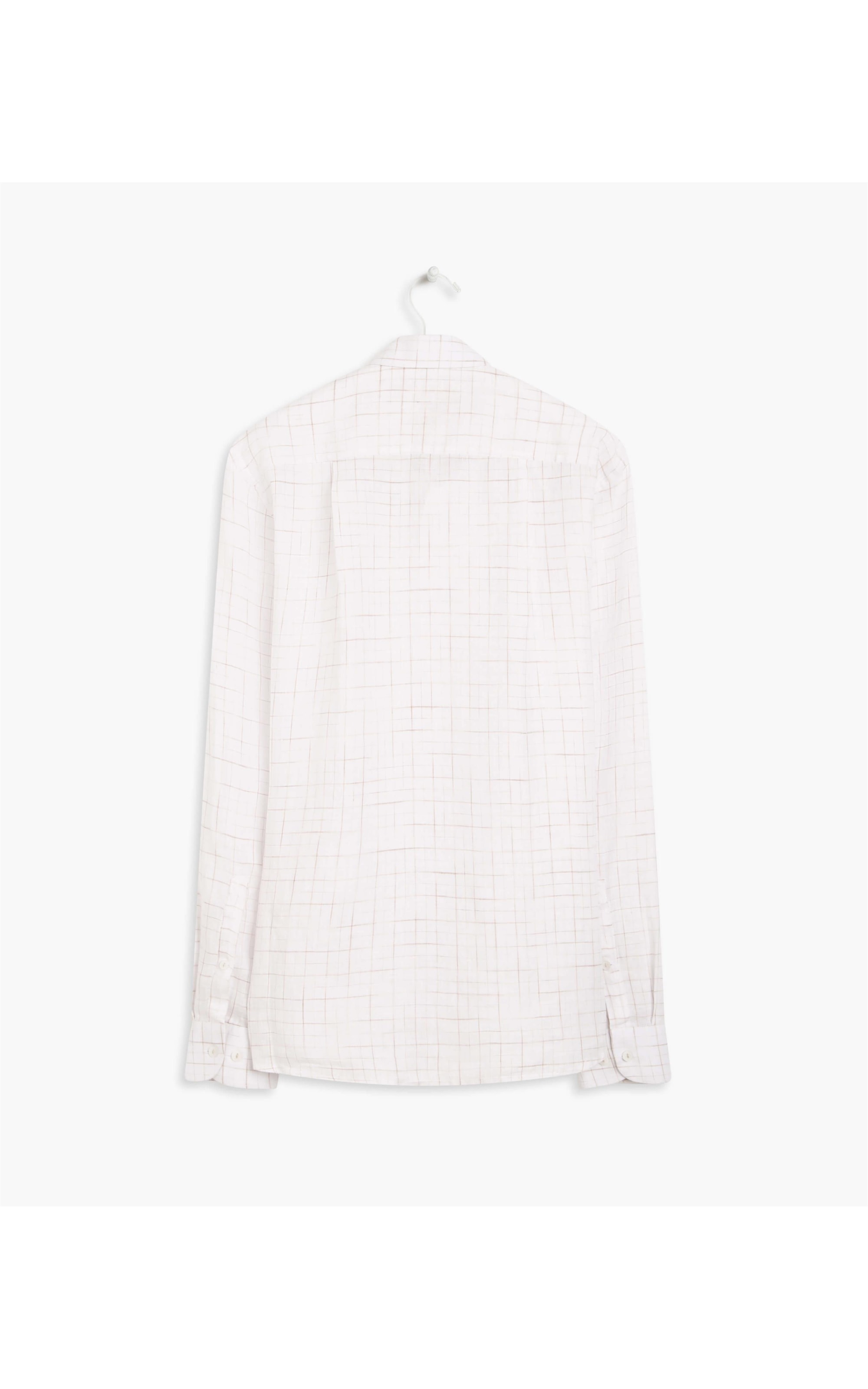 Camisa Linho  Felipe Xadrez Ml Off White