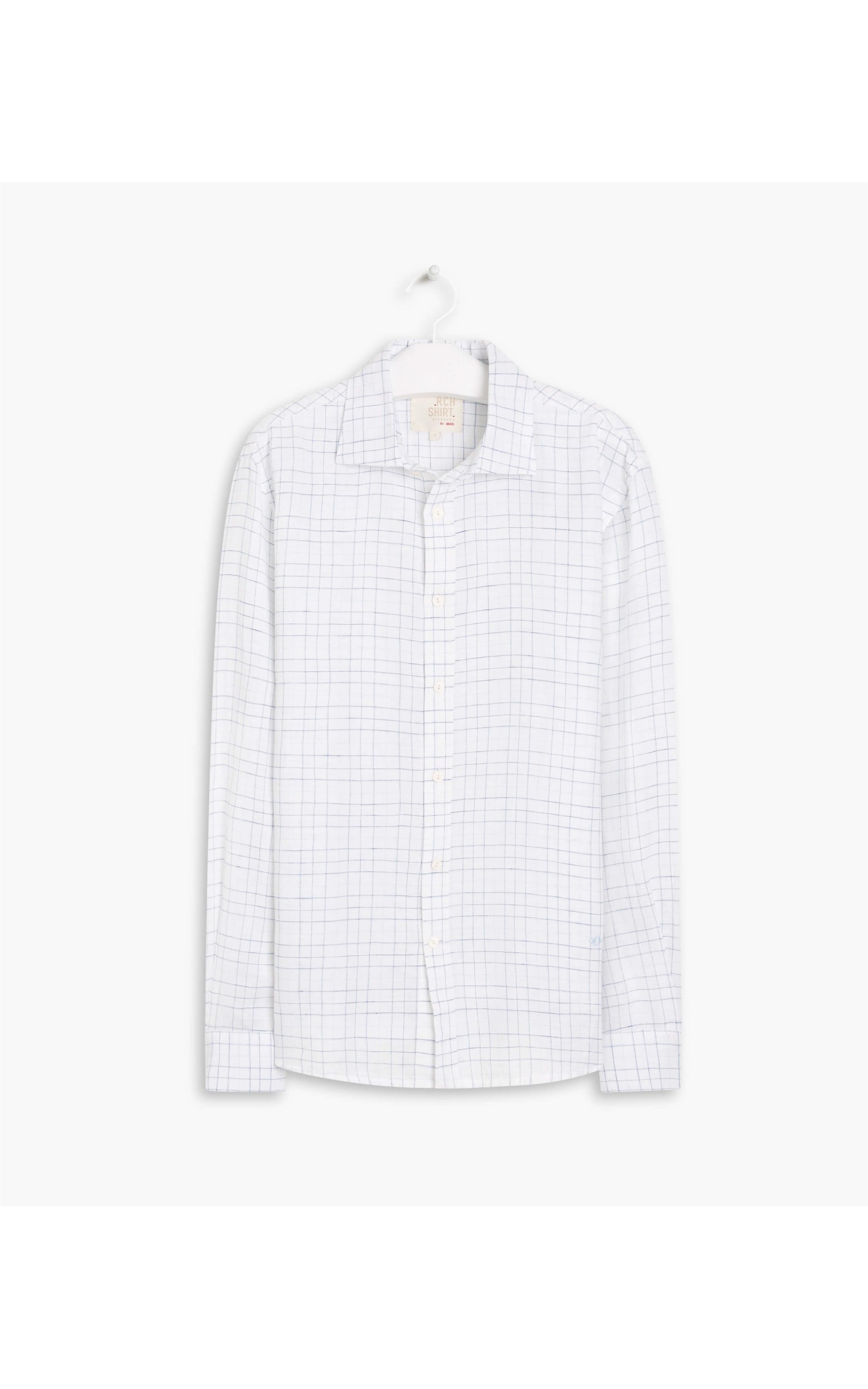 Camisa Linho  Felipe Xadrez Ml Purple Blue