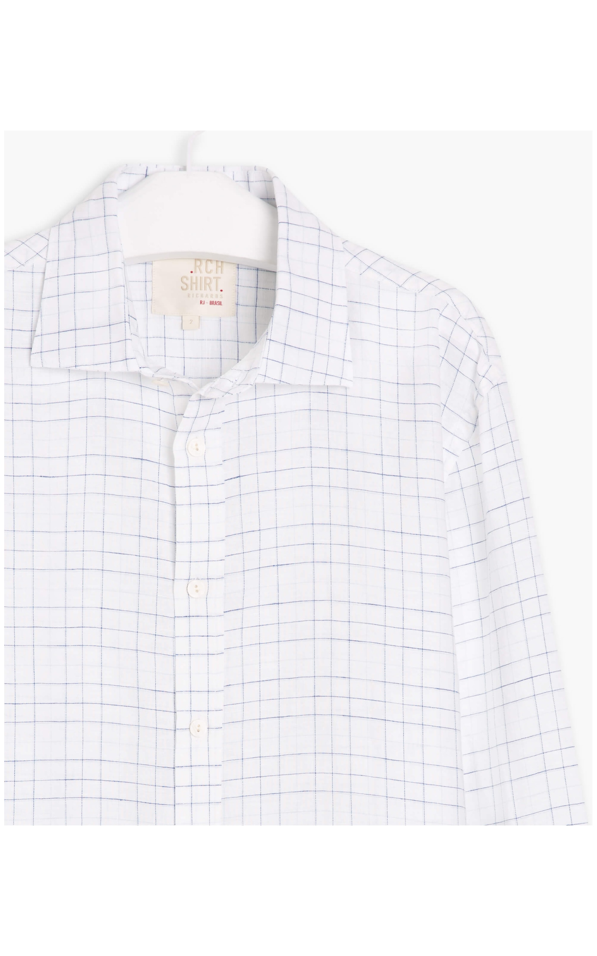 Camisa Linho  Felipe Xadrez Ml Purple Blue