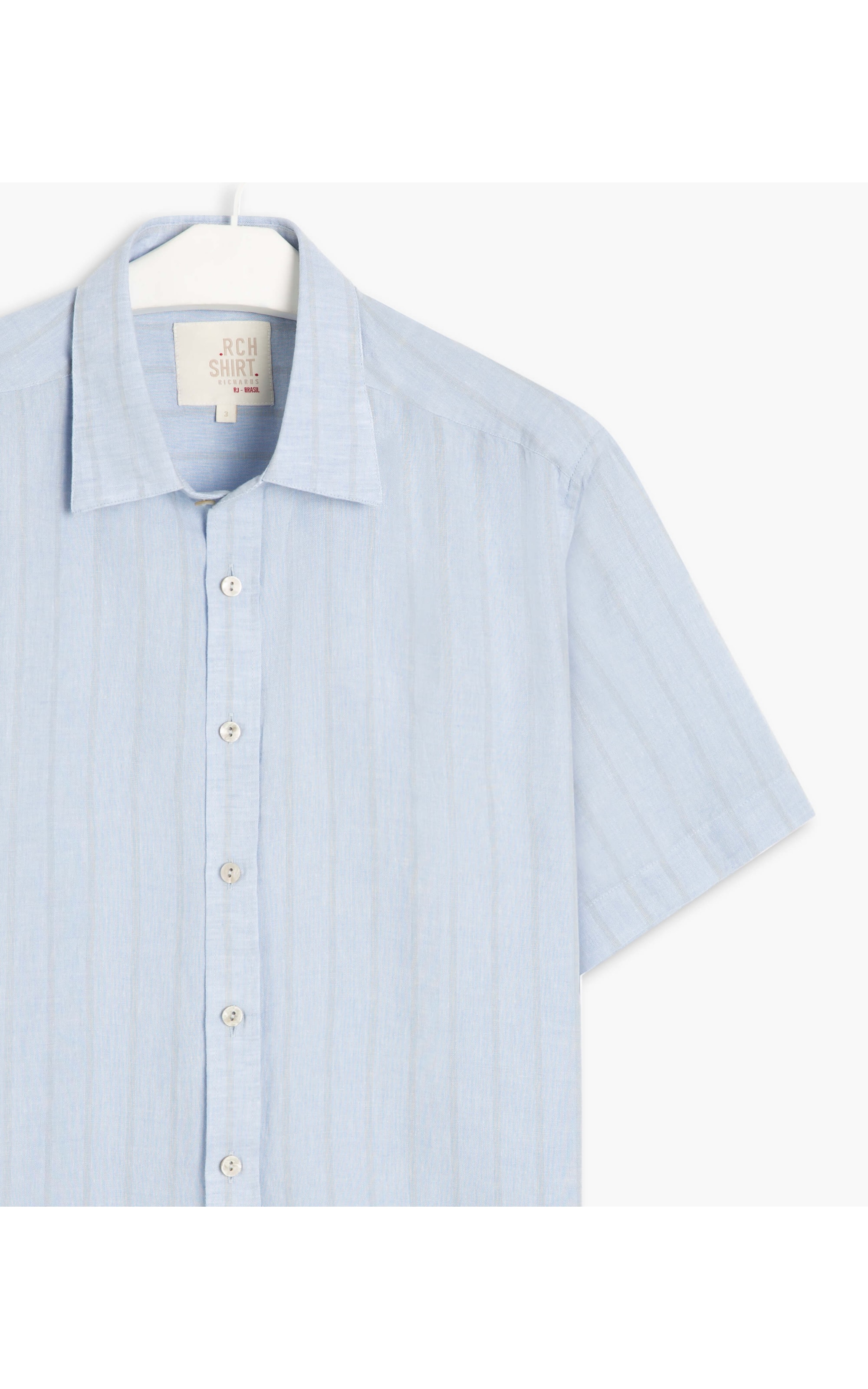 Camisa Linho  Ft Clark Mc Masculino Azul Bic