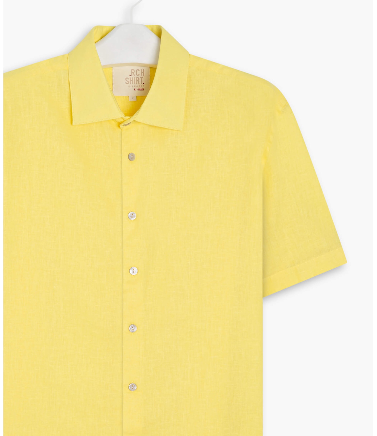 Camisa Linho  Garment Dye Amarelo Claro
