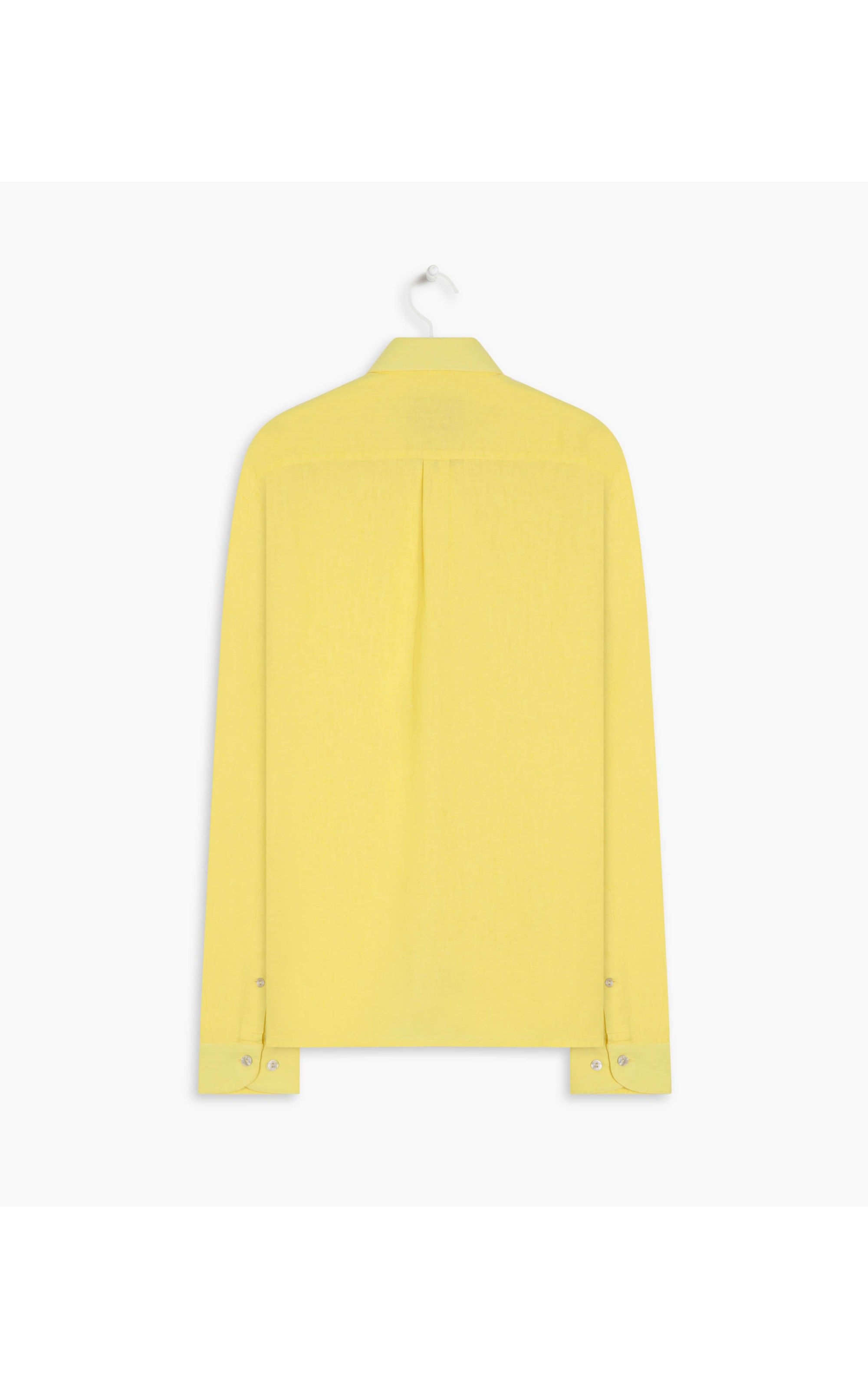 Camisa Linho  Garment Dye Amarelo Claro