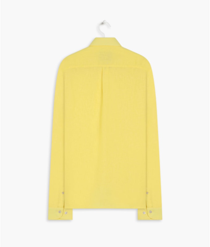 Camisa Linho  Garment Dye Amarelo Claro