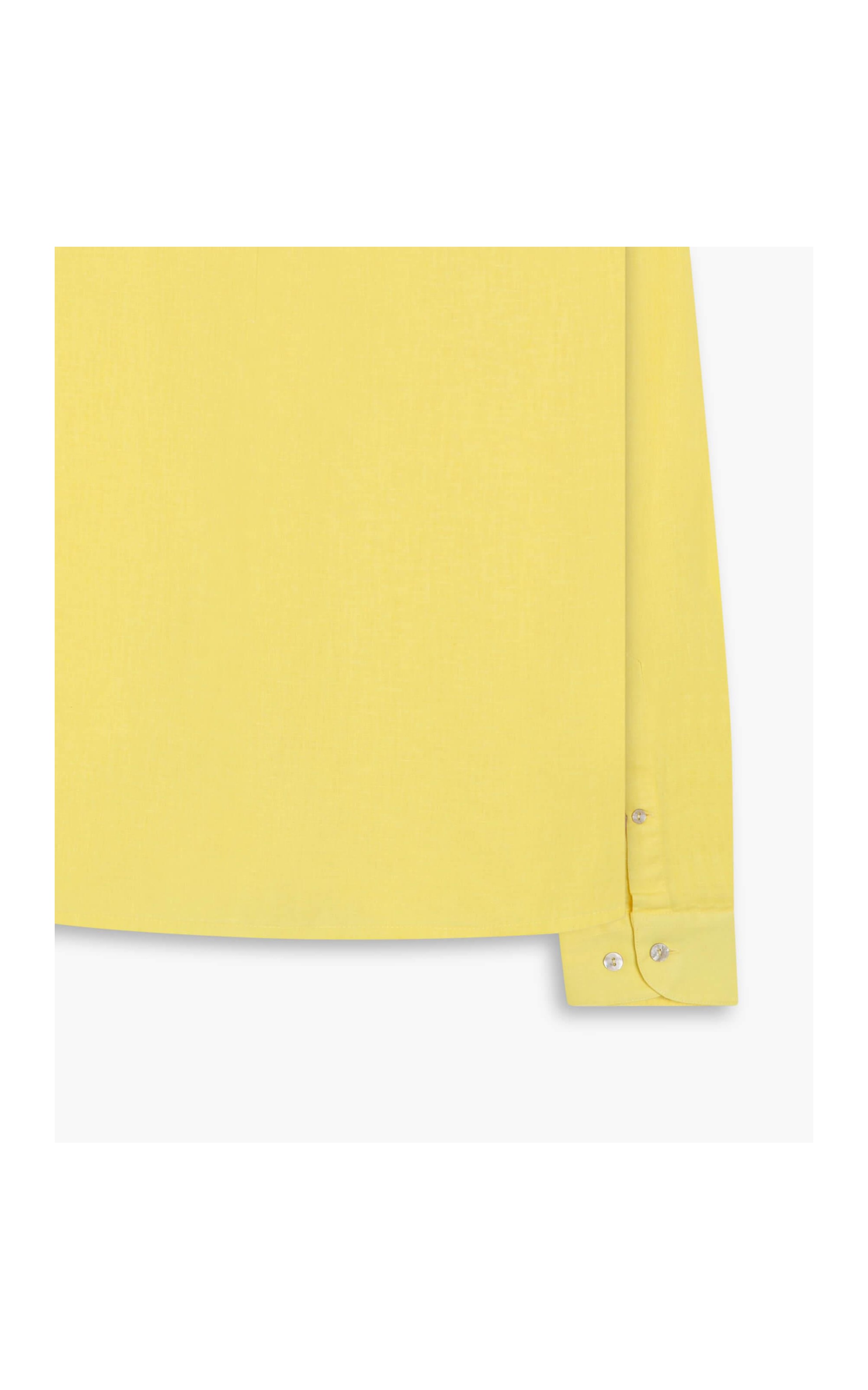 Camisa Linho  Garment Dye Amarelo Claro