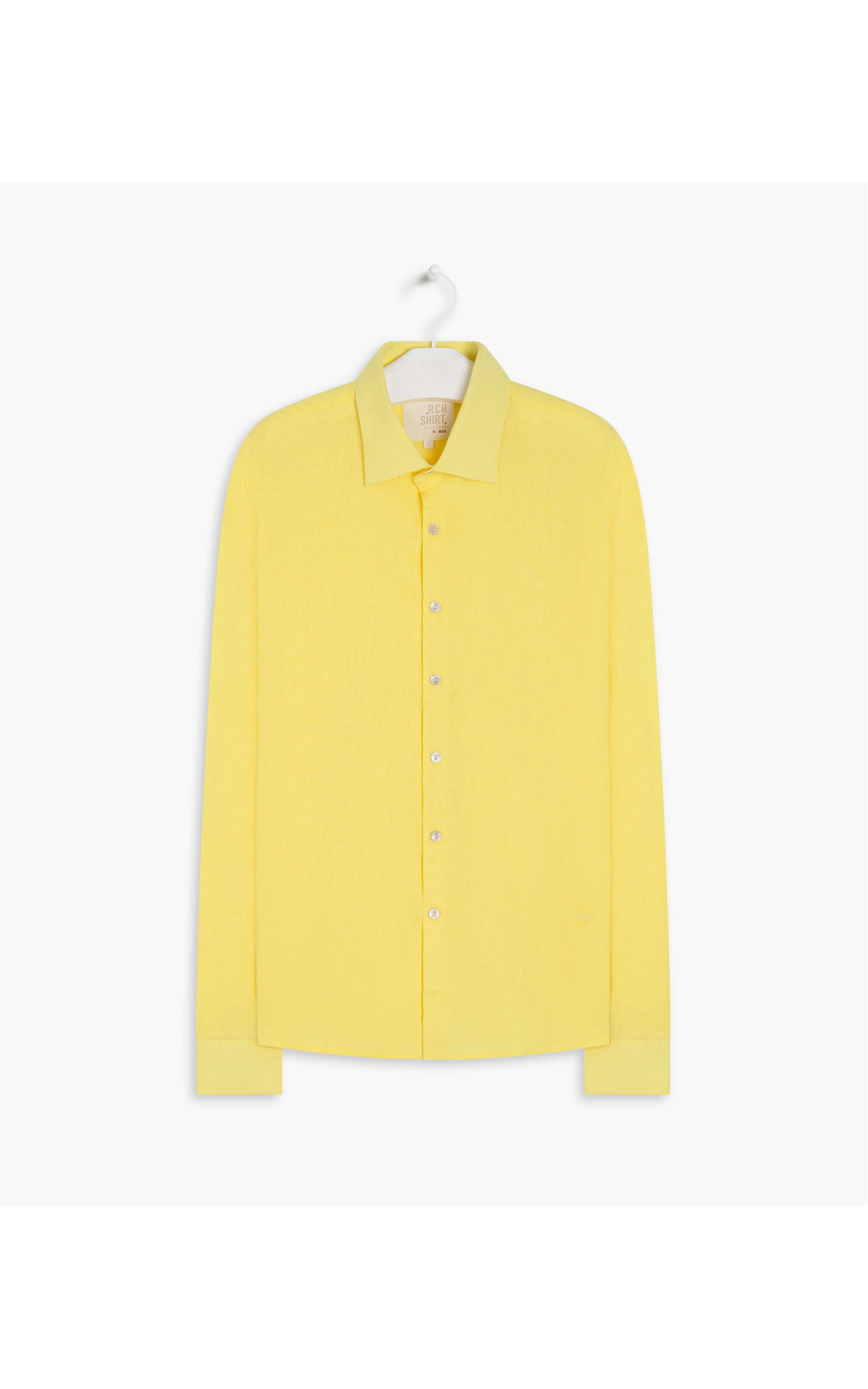 Camisa Linho  Garment Dye Amarelo Claro