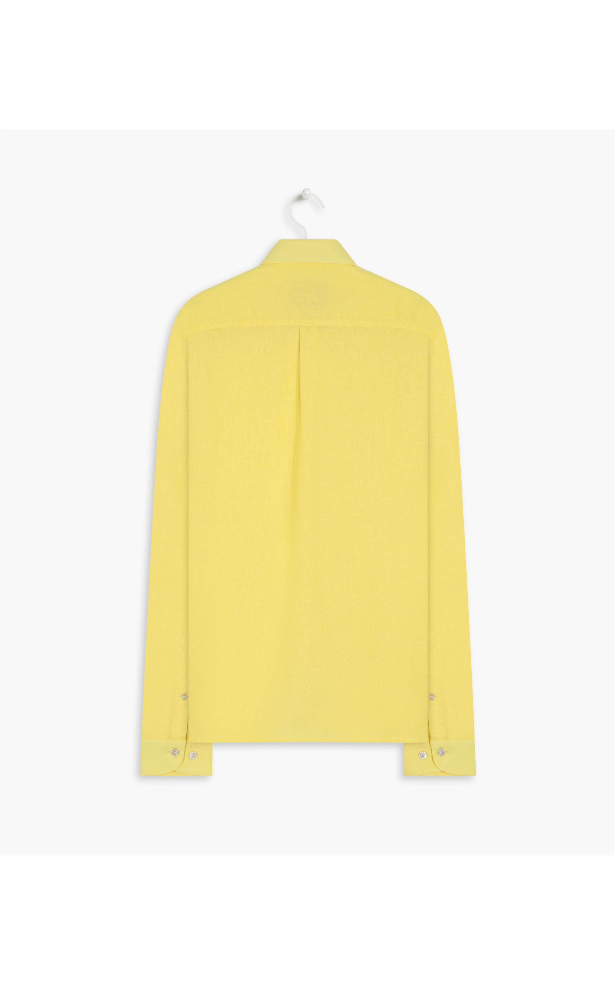 Camisa Linho  Garment Dye Amarelo Claro