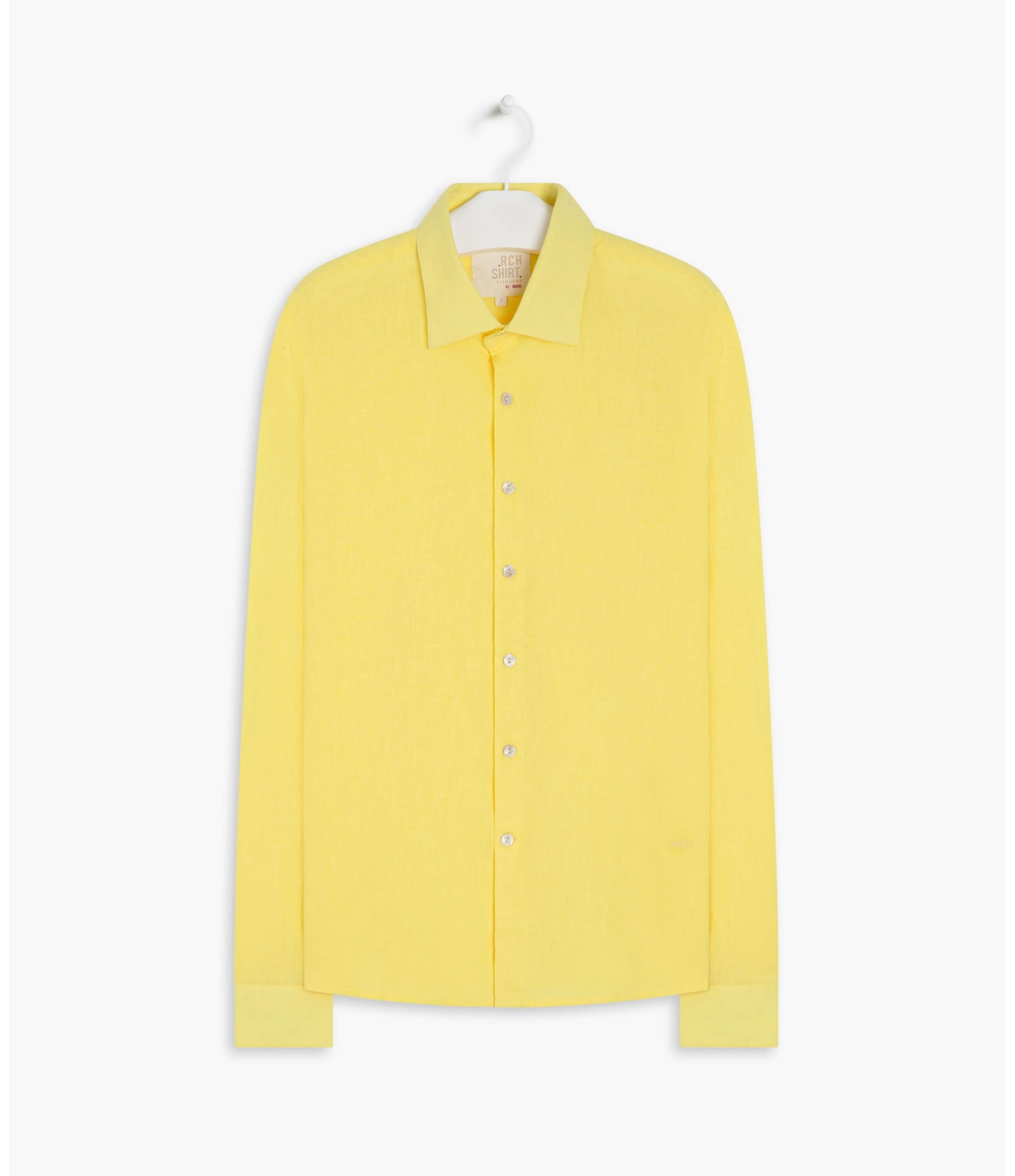 Camisa Linho  Garment Dye Amarelo Claro
