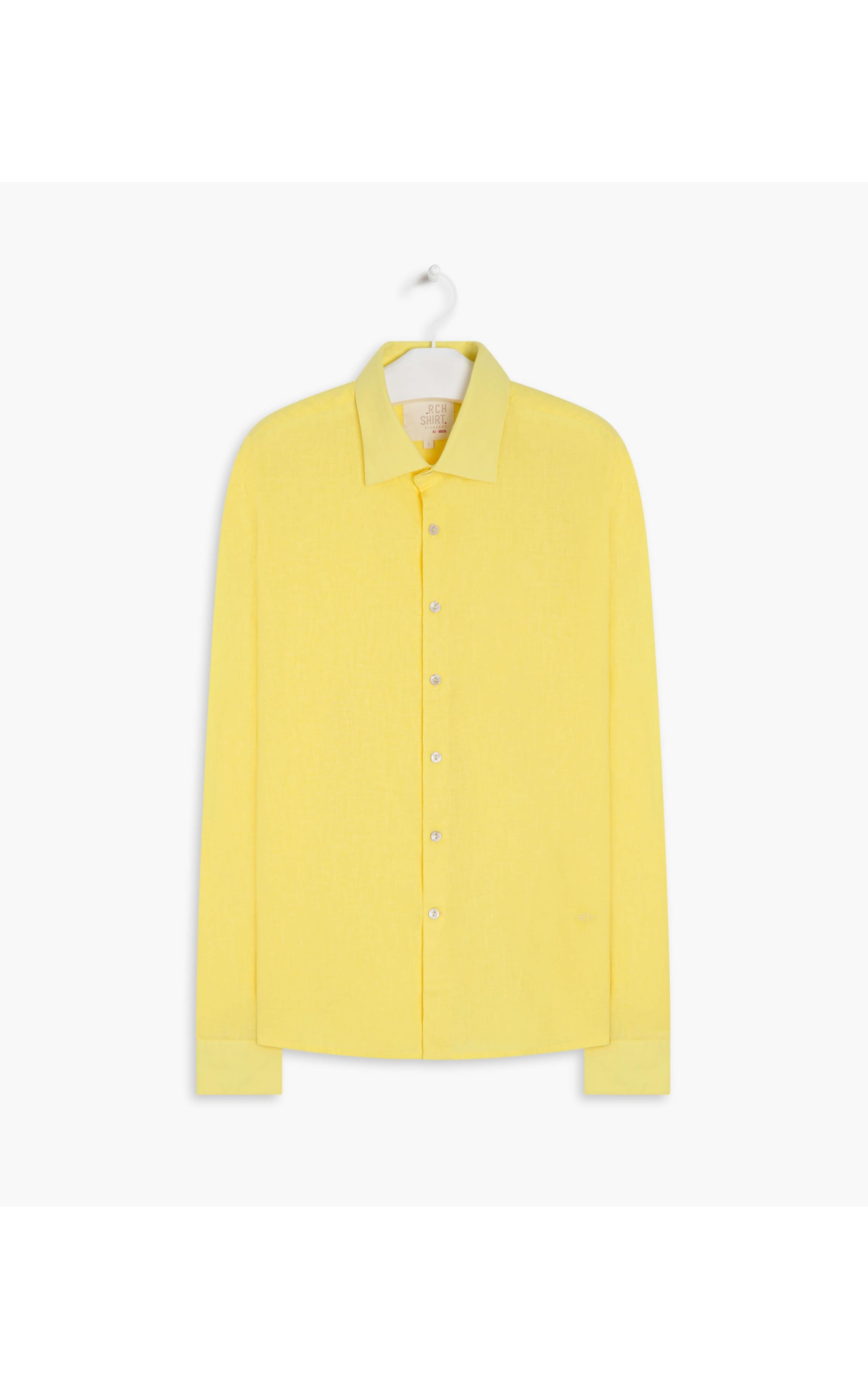 Camisa Linho  Garment Dye Amarelo Claro