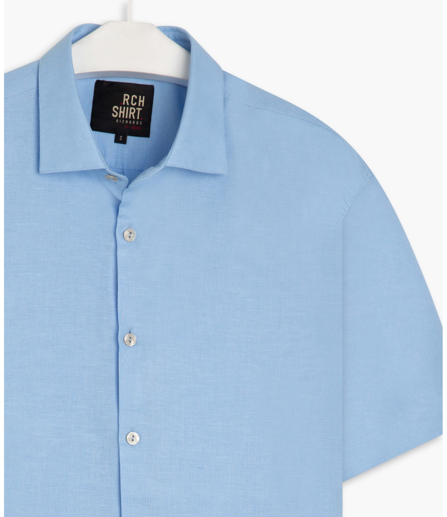 Camisa Linho  Garment Dye Azul Claro