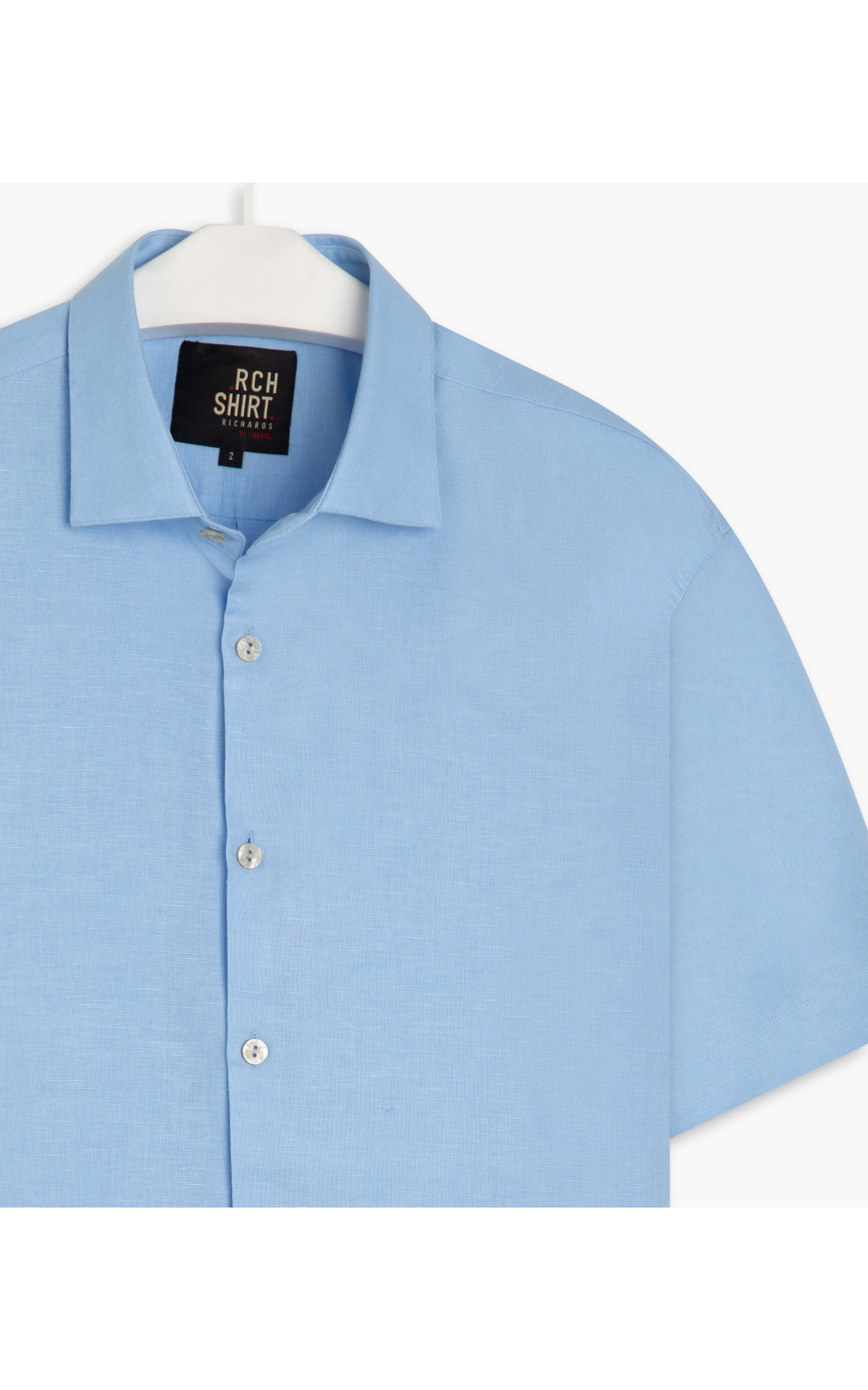 Camisa Linho  Garment Dye Azul Claro