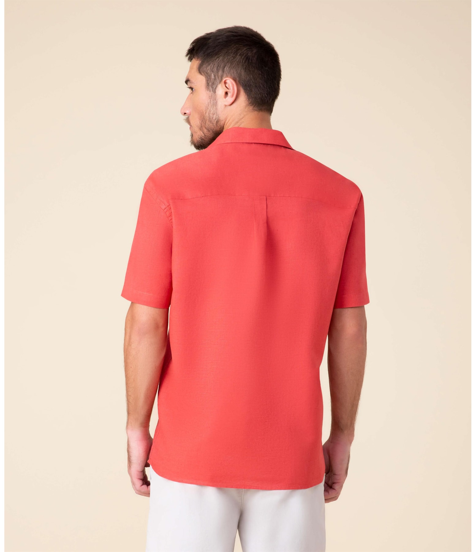 Camisa Linho  Garment Dye Cereja