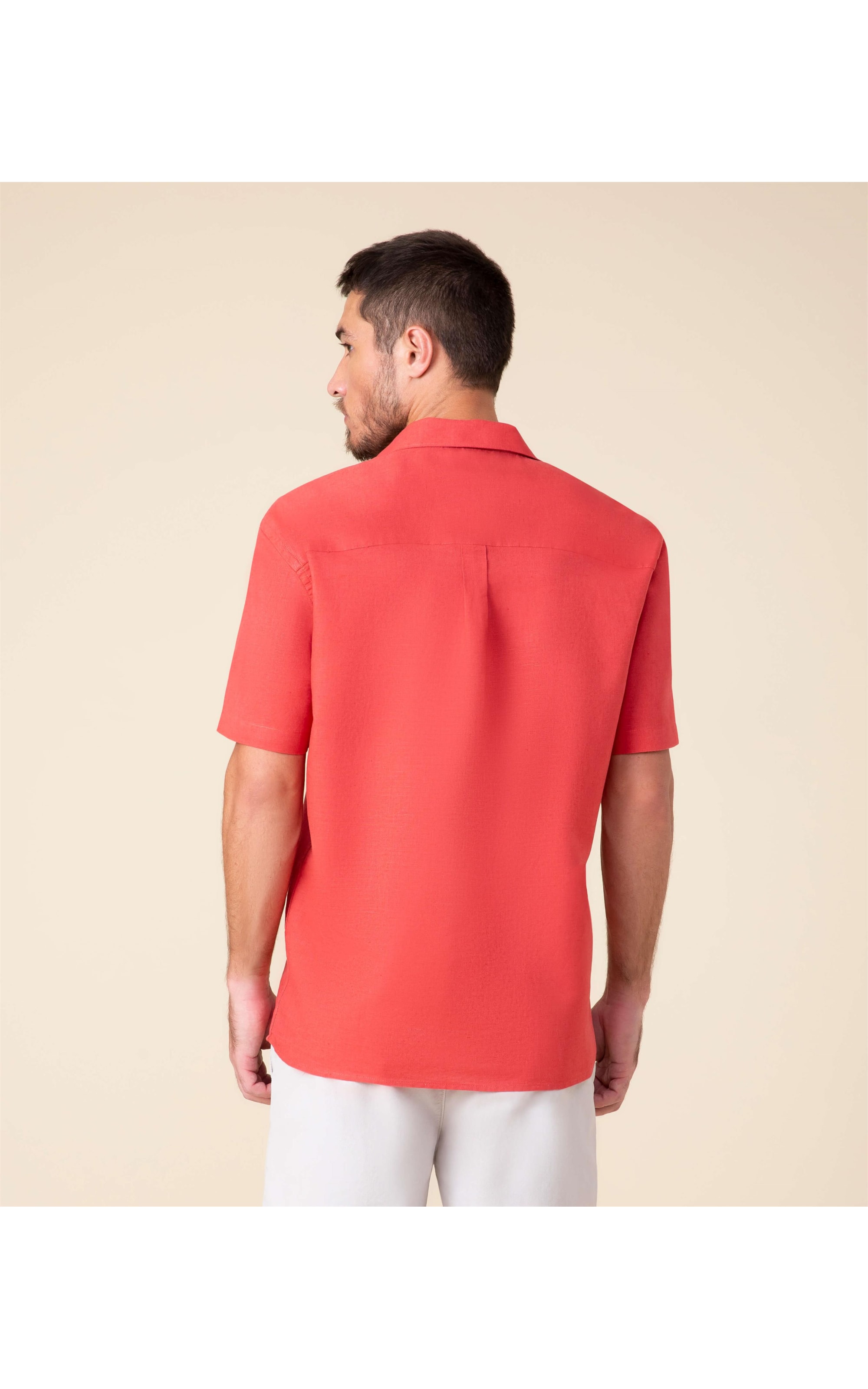 Camisa Linho  Garment Dye Cereja