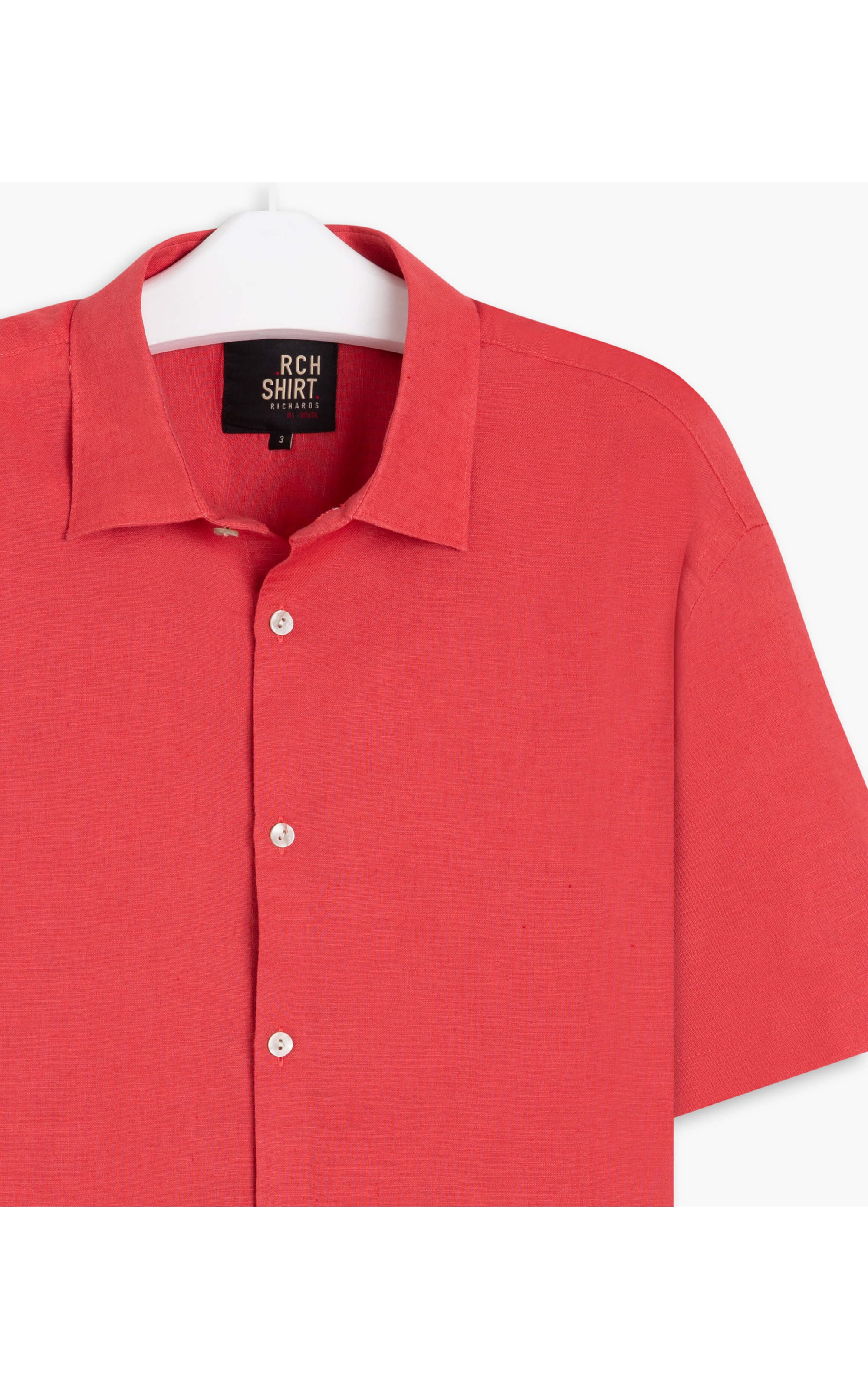 Camisa Linho  Garment Dye Cereja