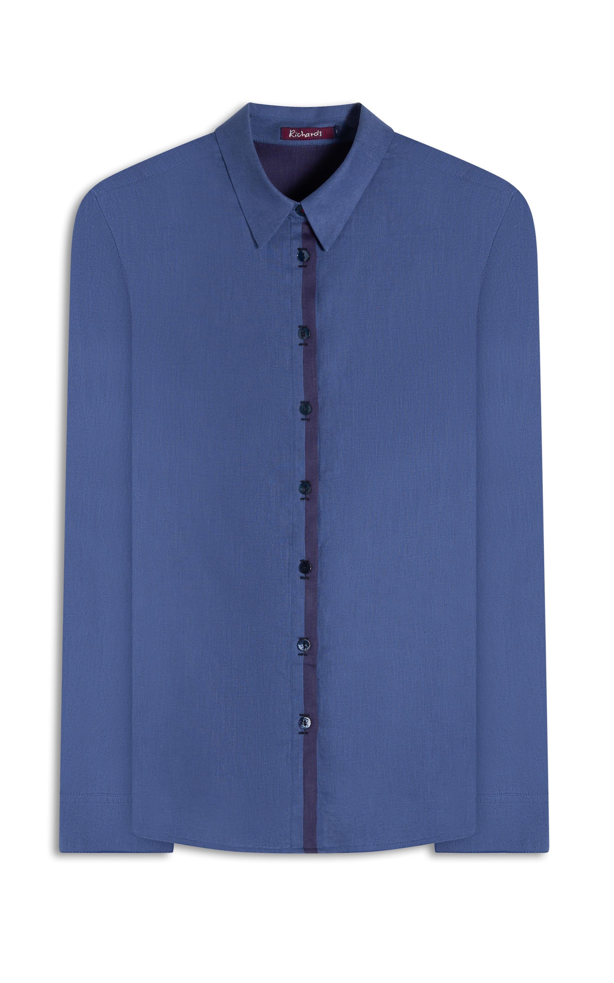 Camisa Linho  Gaya Purple Blue