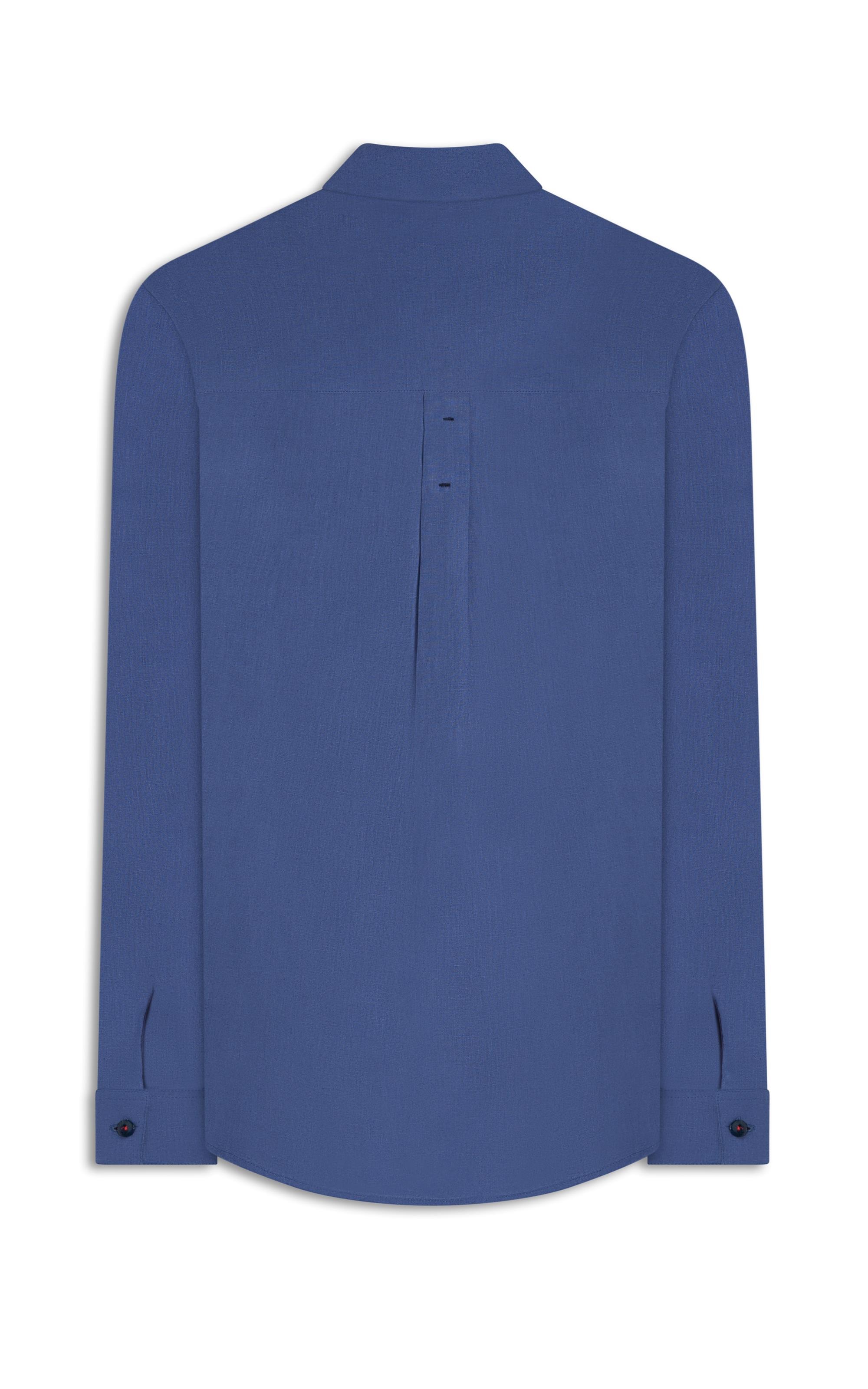 Camisa Linho  Gaya Purple Blue
