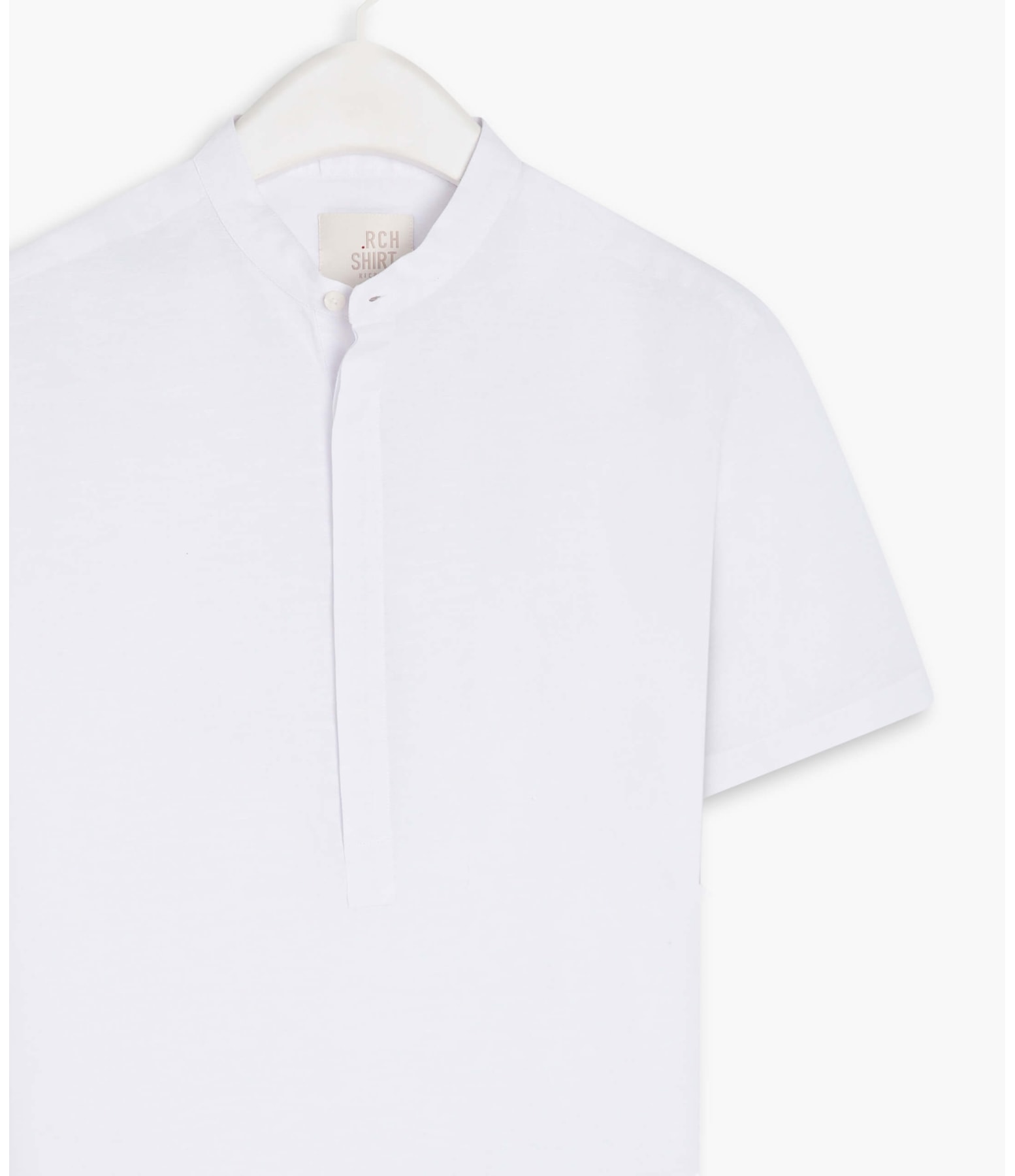 Camisa Linho  Gola Padre Branco