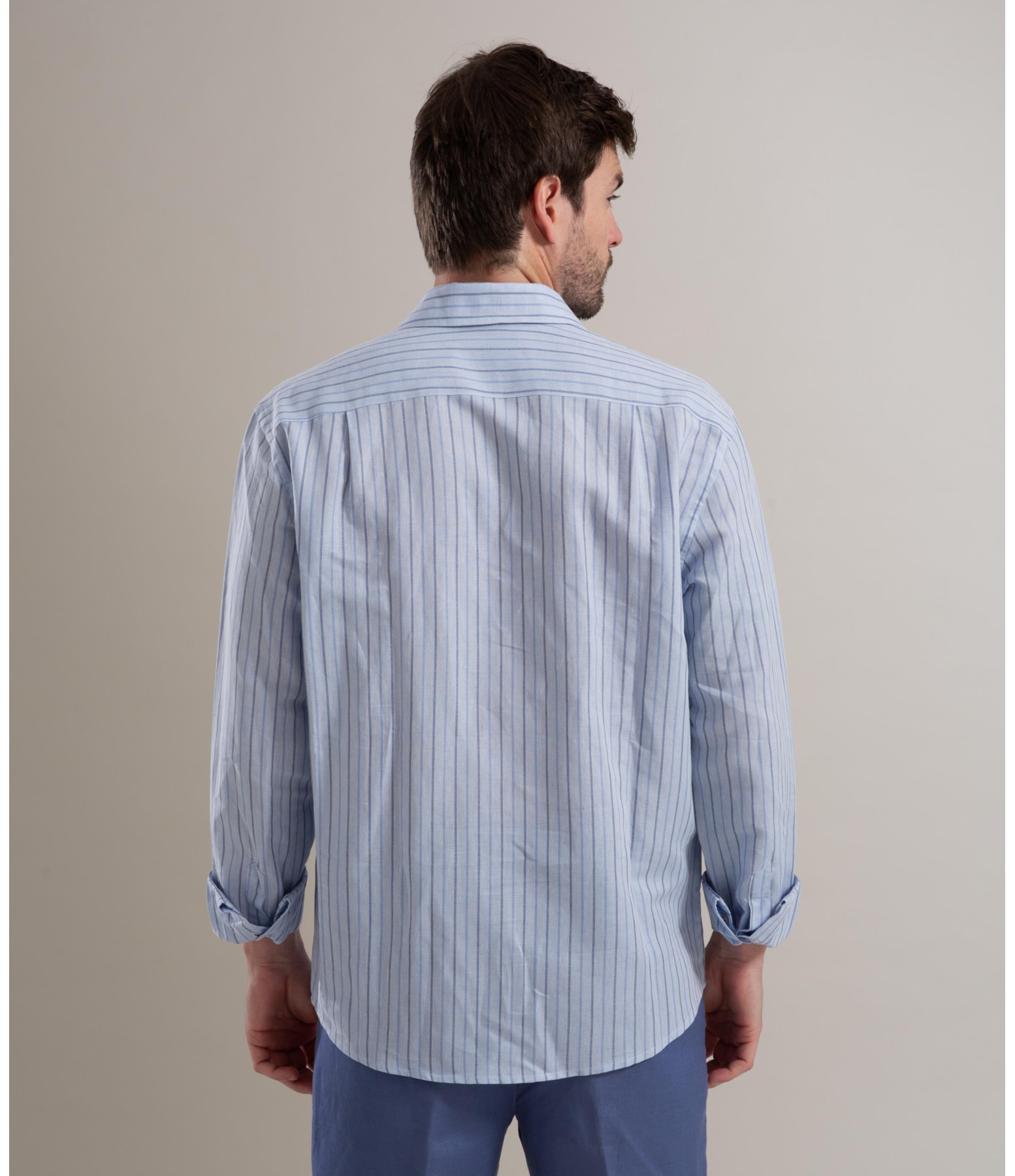 Camisa Linho  Heitor Azul Pervante