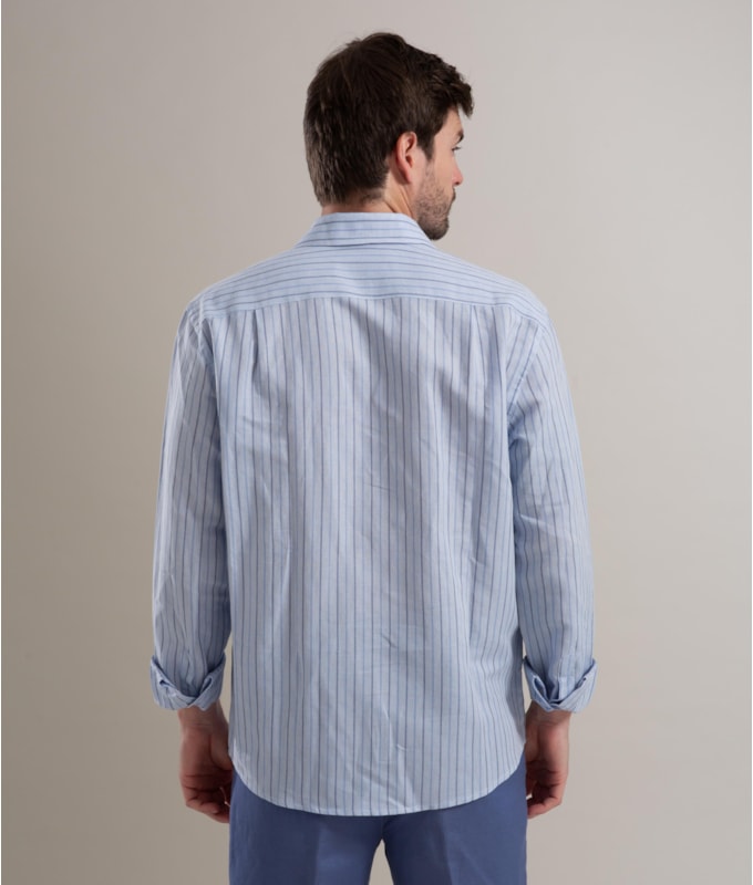 Camisa Linho  Heitor Azul Pervante