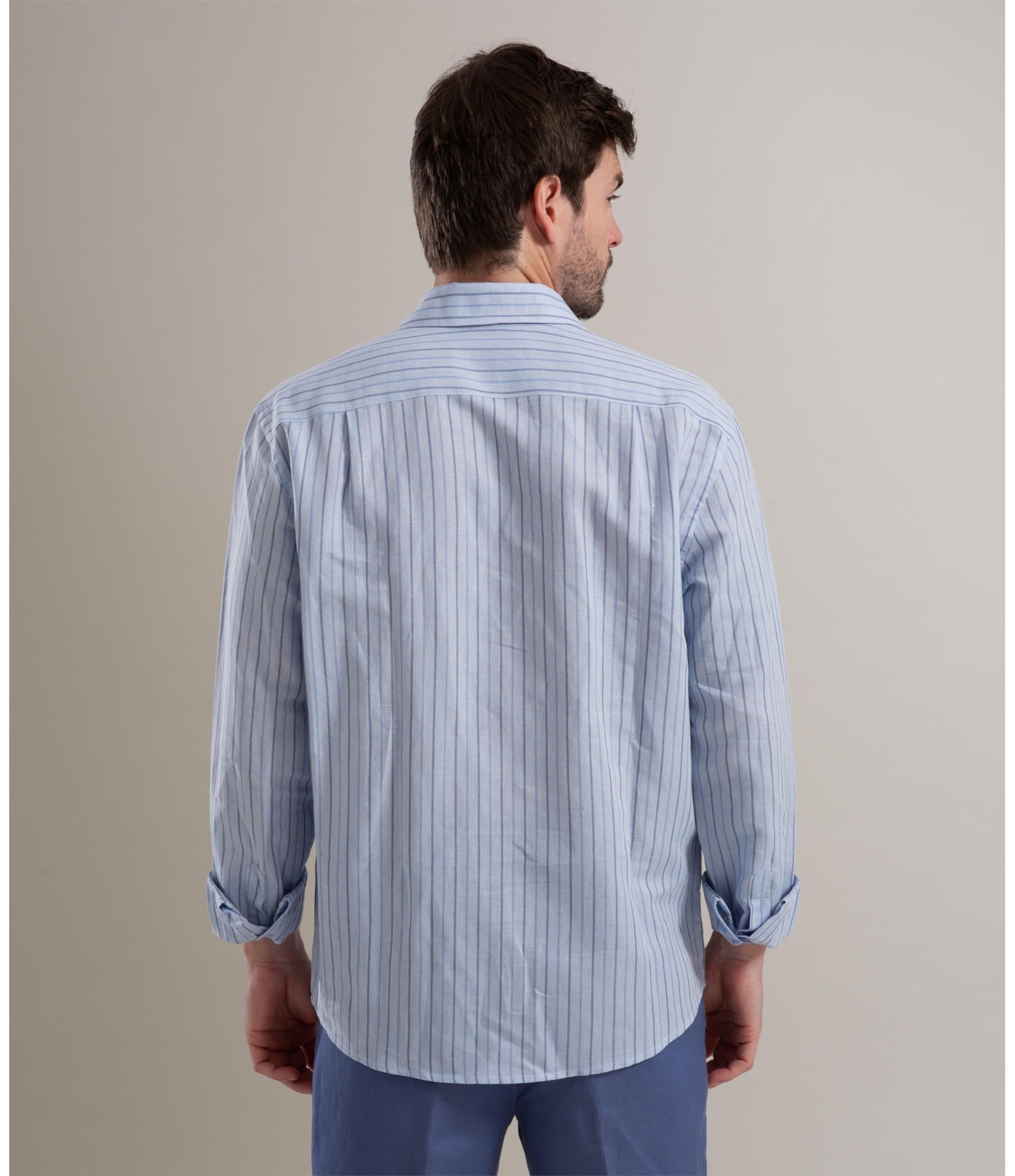 Camisa Linho  Heitor Azul Pervante