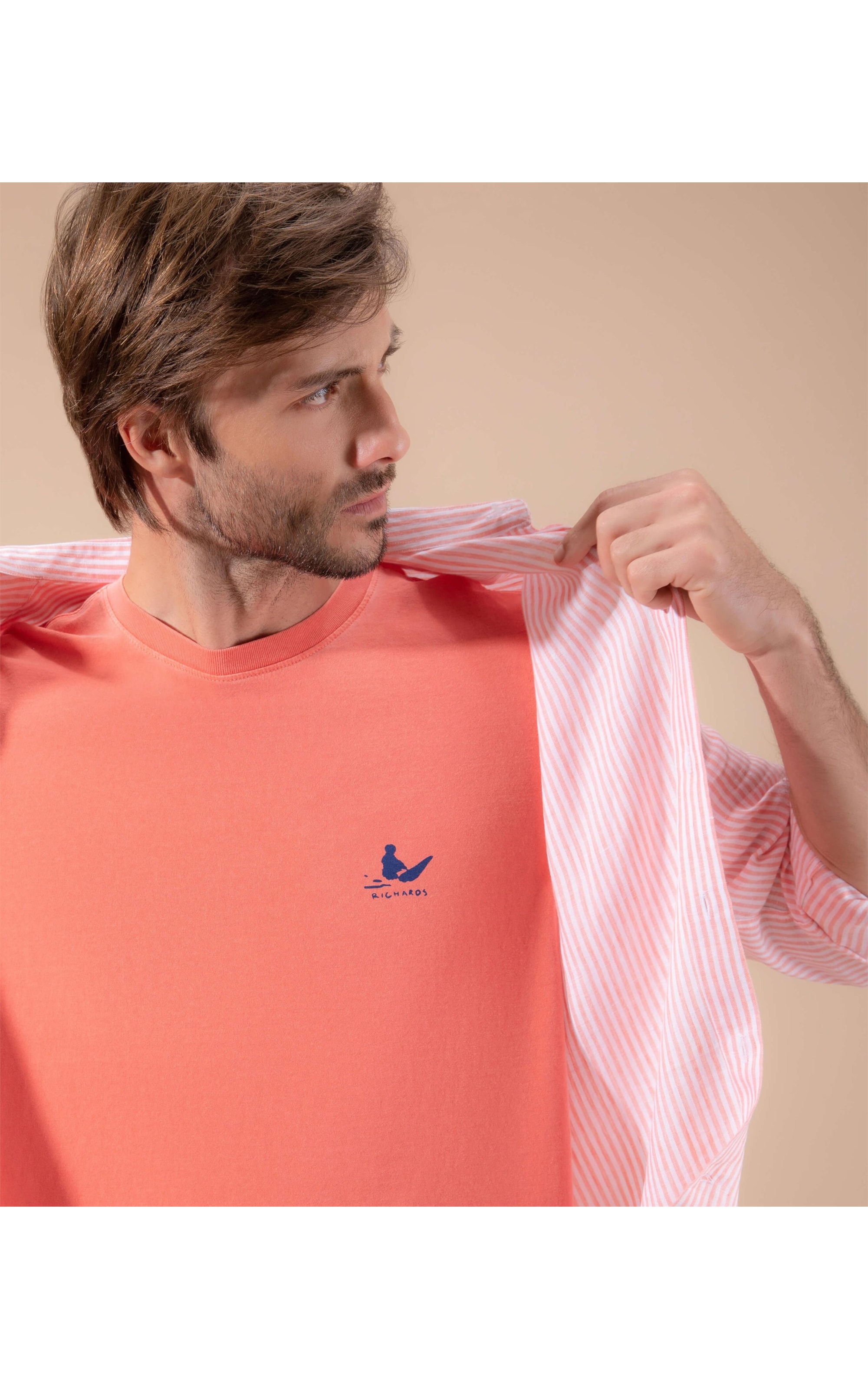 Camisa Linho  Henrique Coral