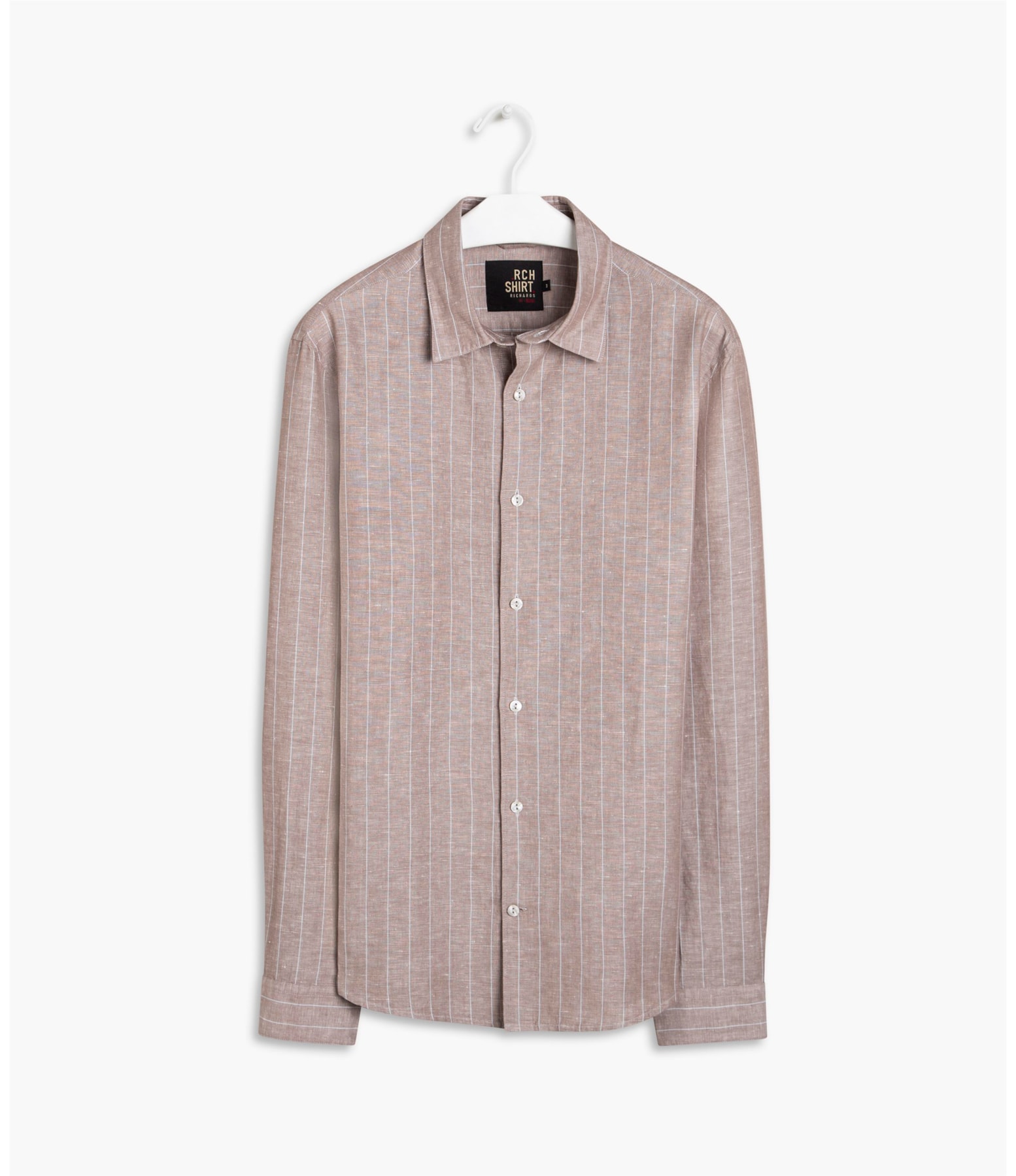 Camisa Linho  Ilhéus Listrada Ml Marrom