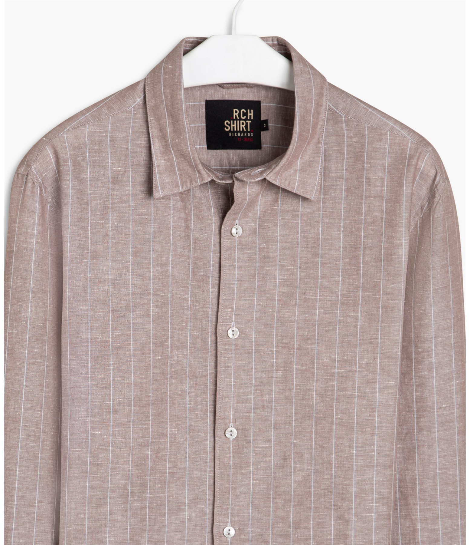 Camisa Linho  Ilhéus Listrada Ml Marrom