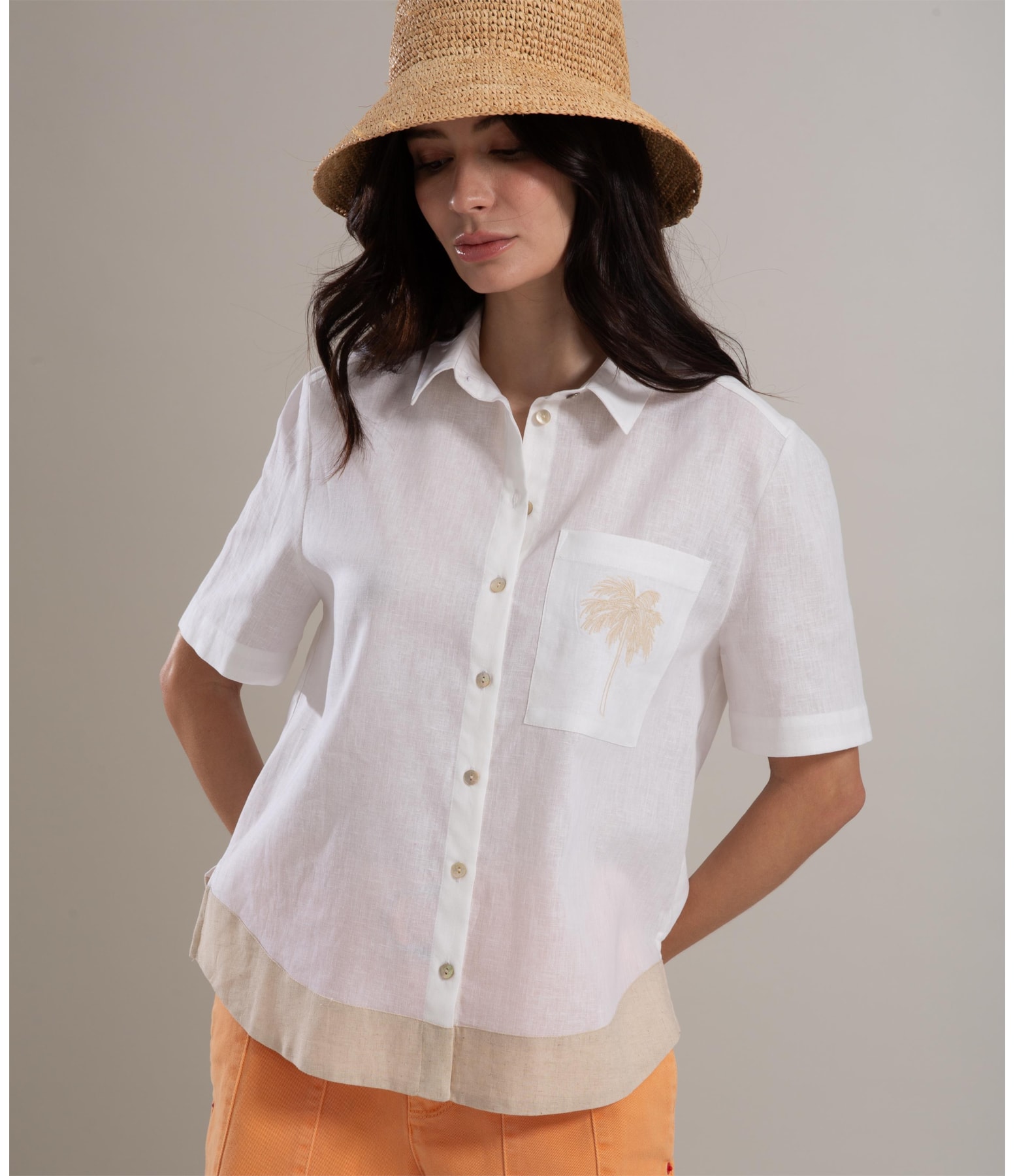 Camisa Linho  Ingrid Branco