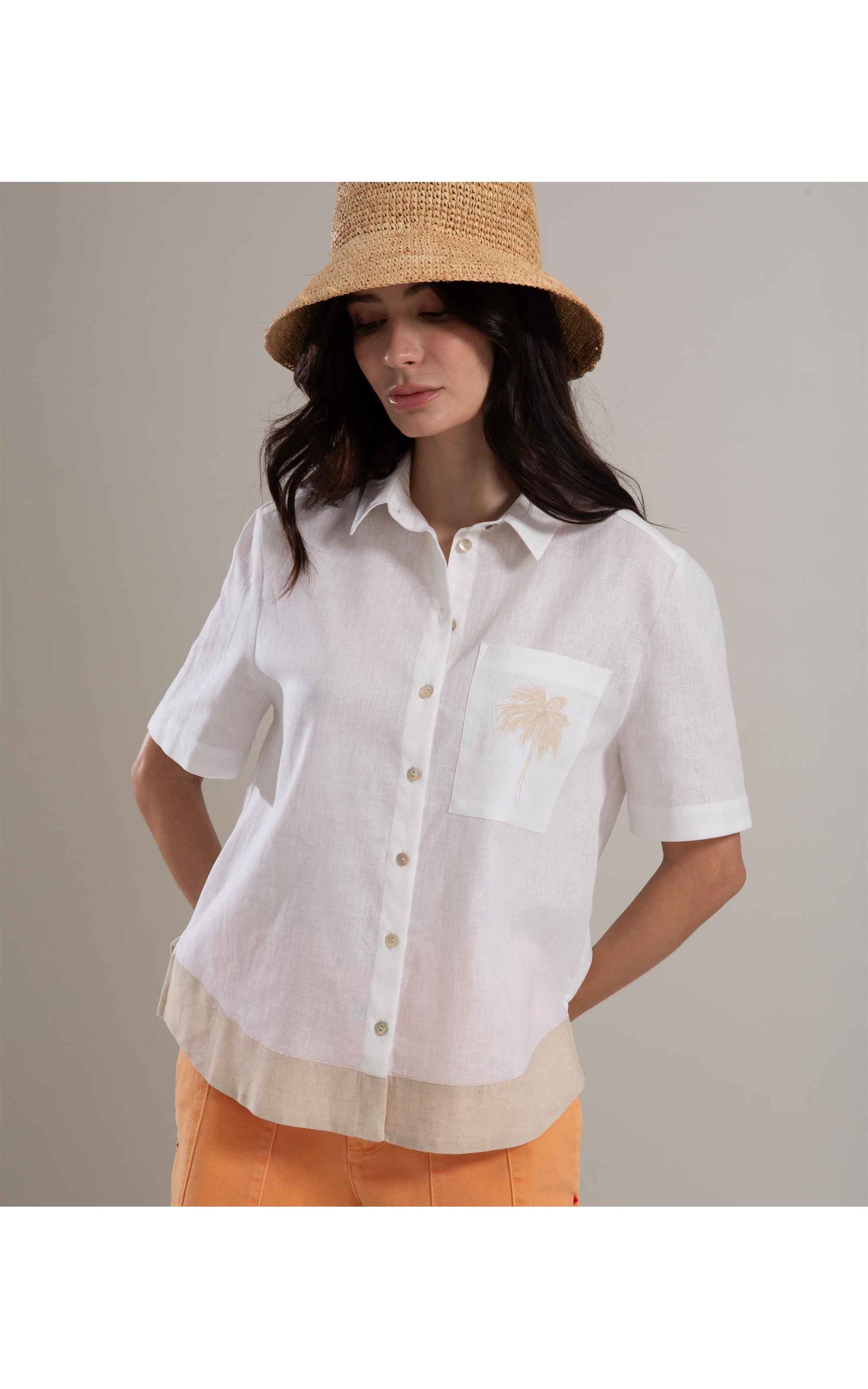 Camisa Linho  Ingrid Branco