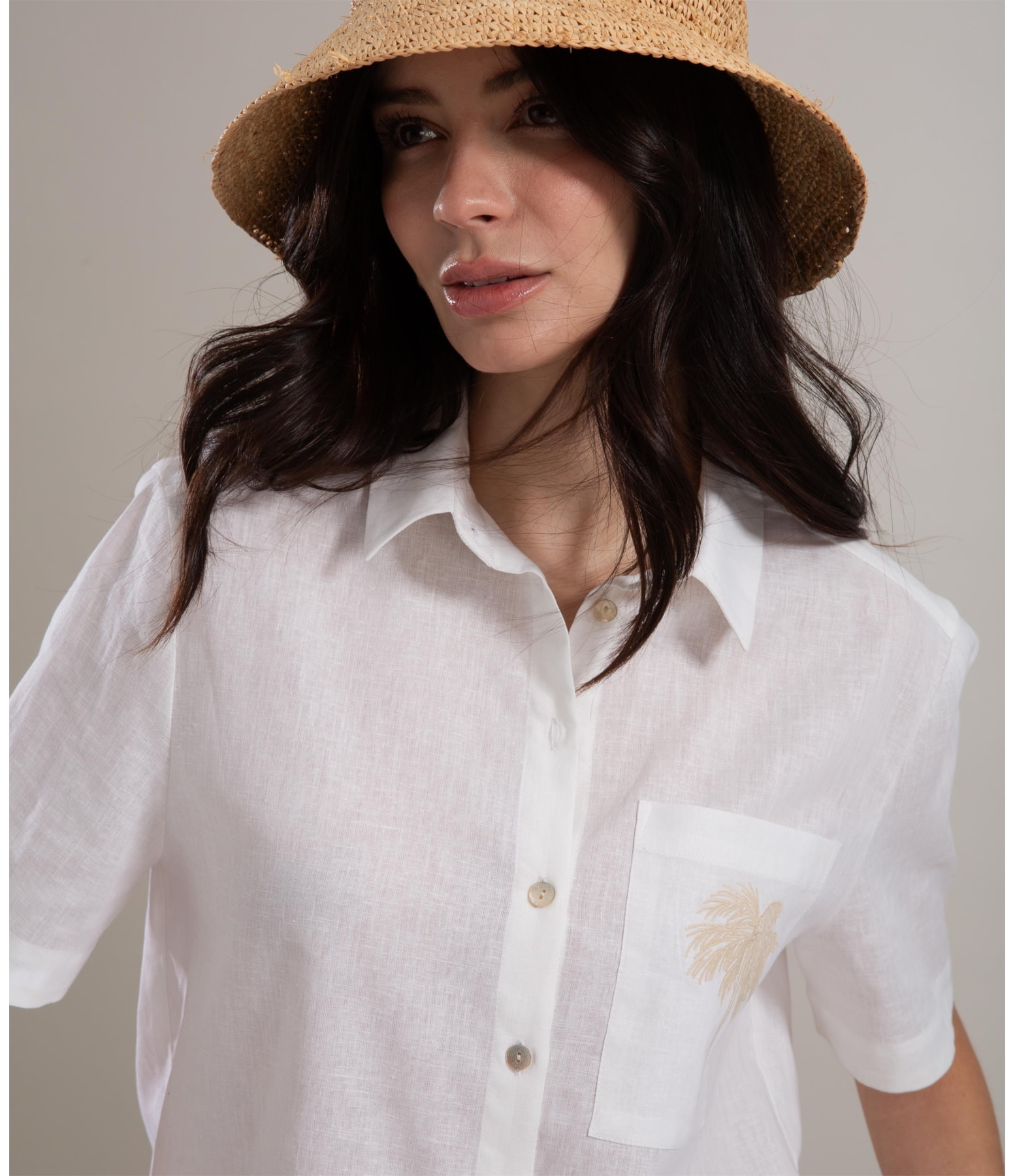 Camisa Linho  Ingrid Branco