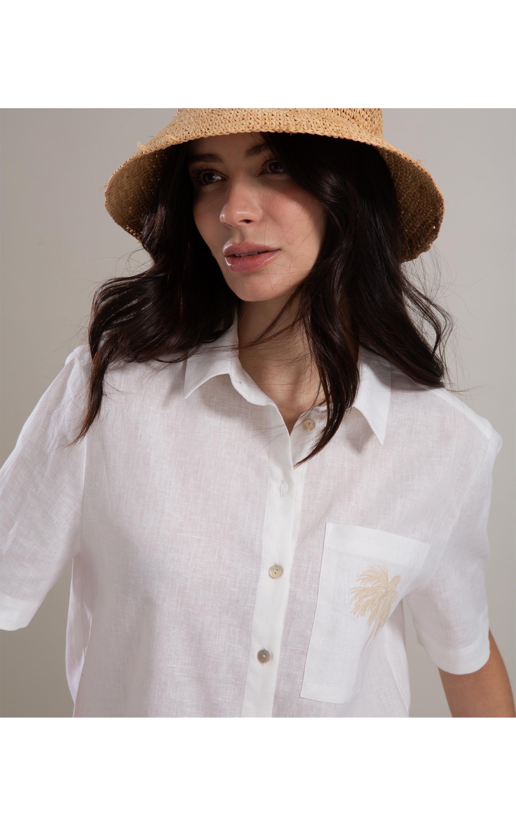 Camisa Linho  Ingrid Branco