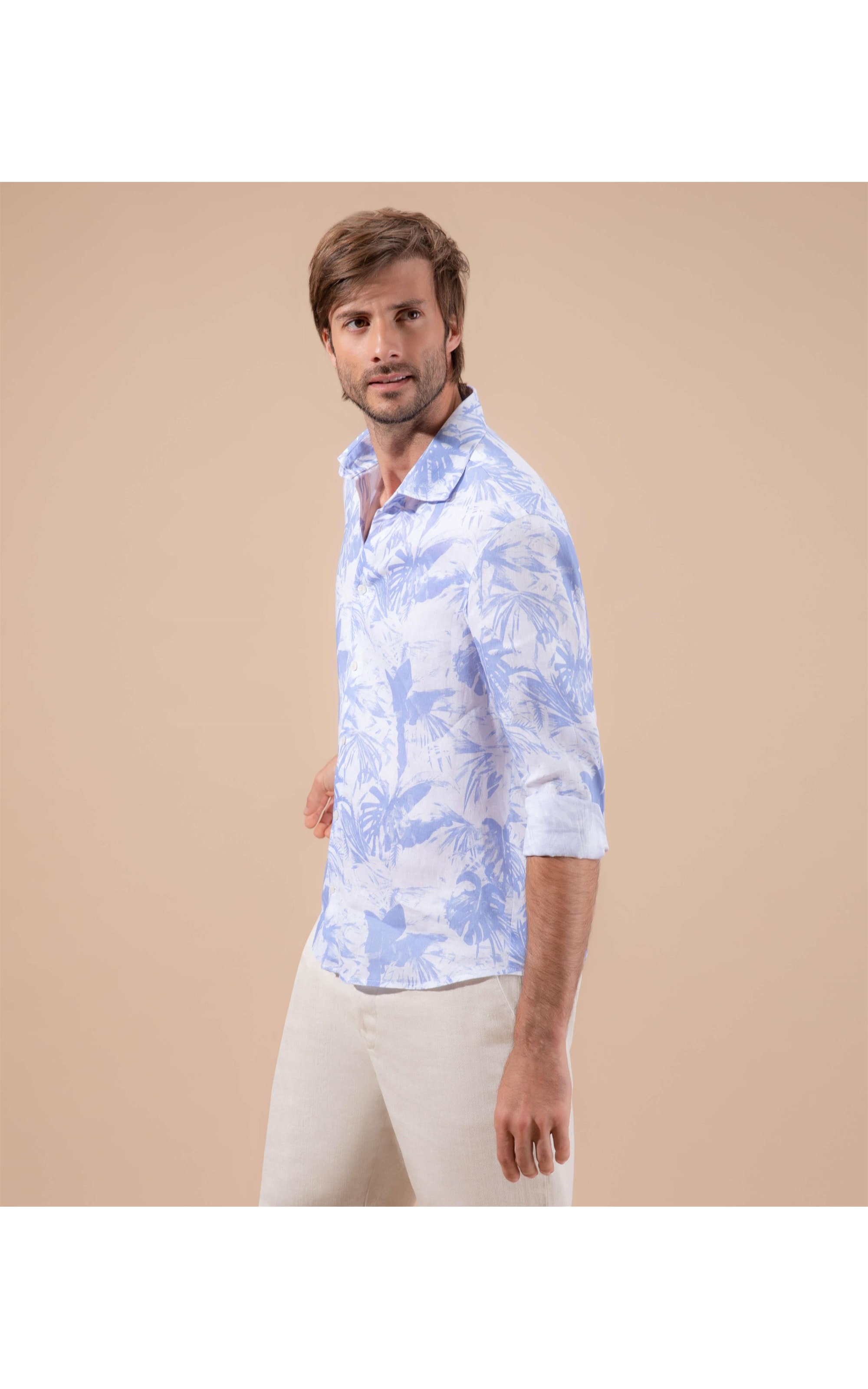 Camisa Linho  Island Azul Chofer