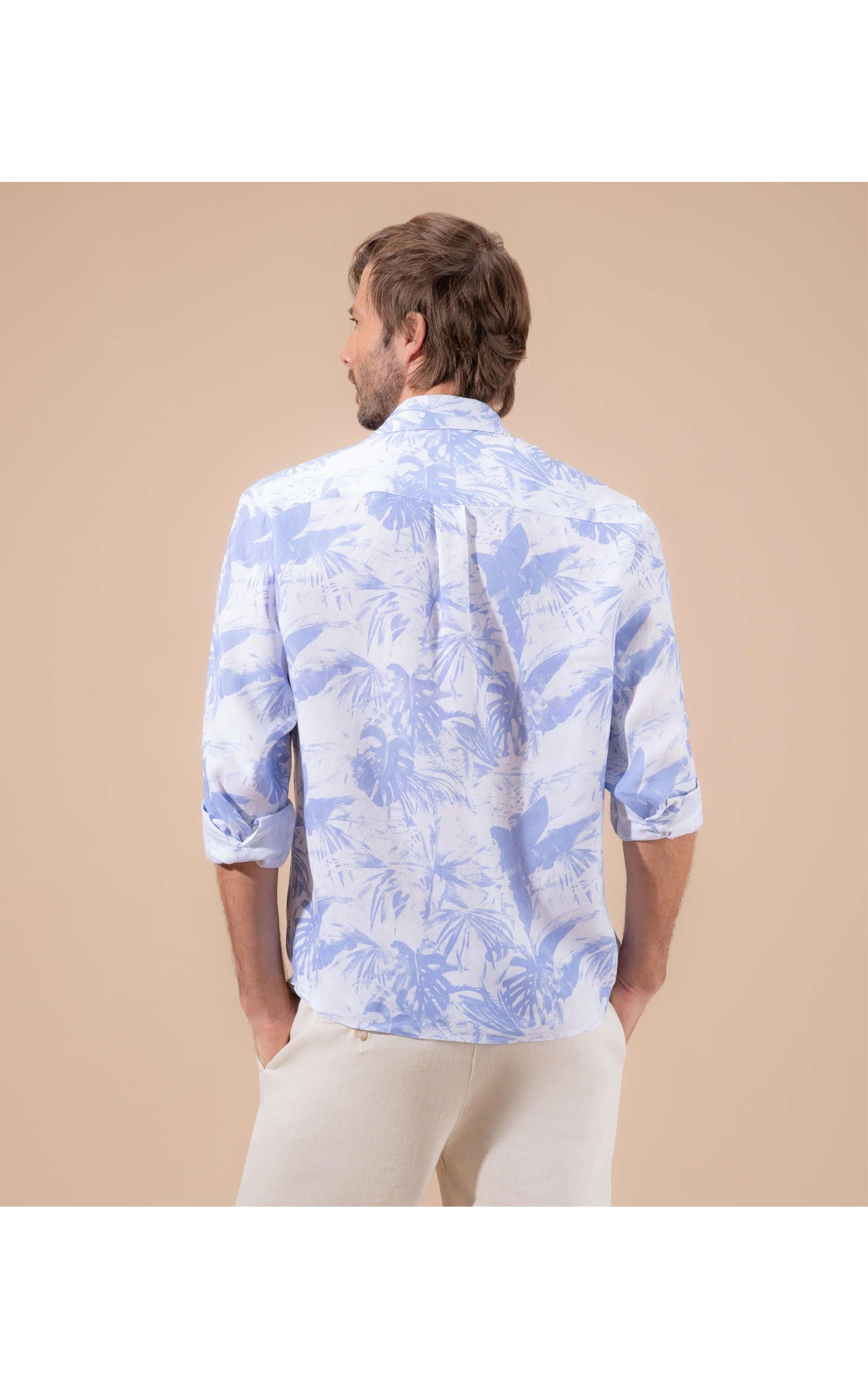 Camisa Linho  Island Azul Chofer
