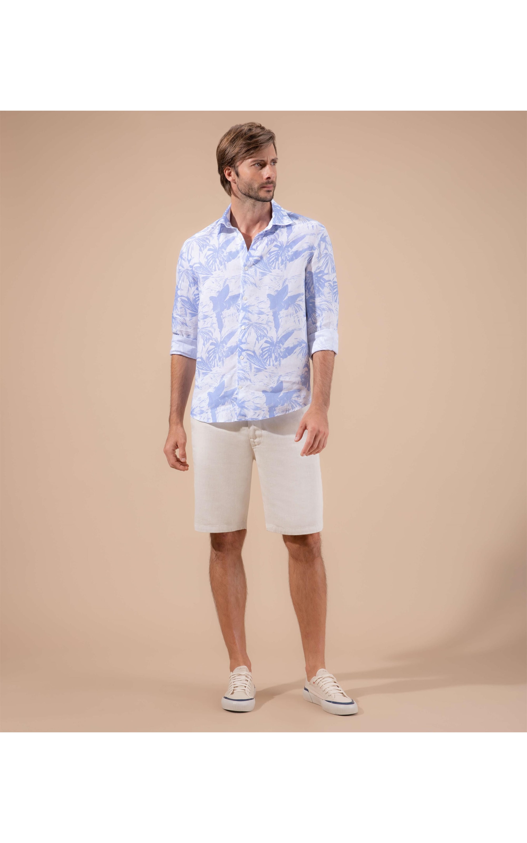 Camisa Linho  Island Azul Chofer