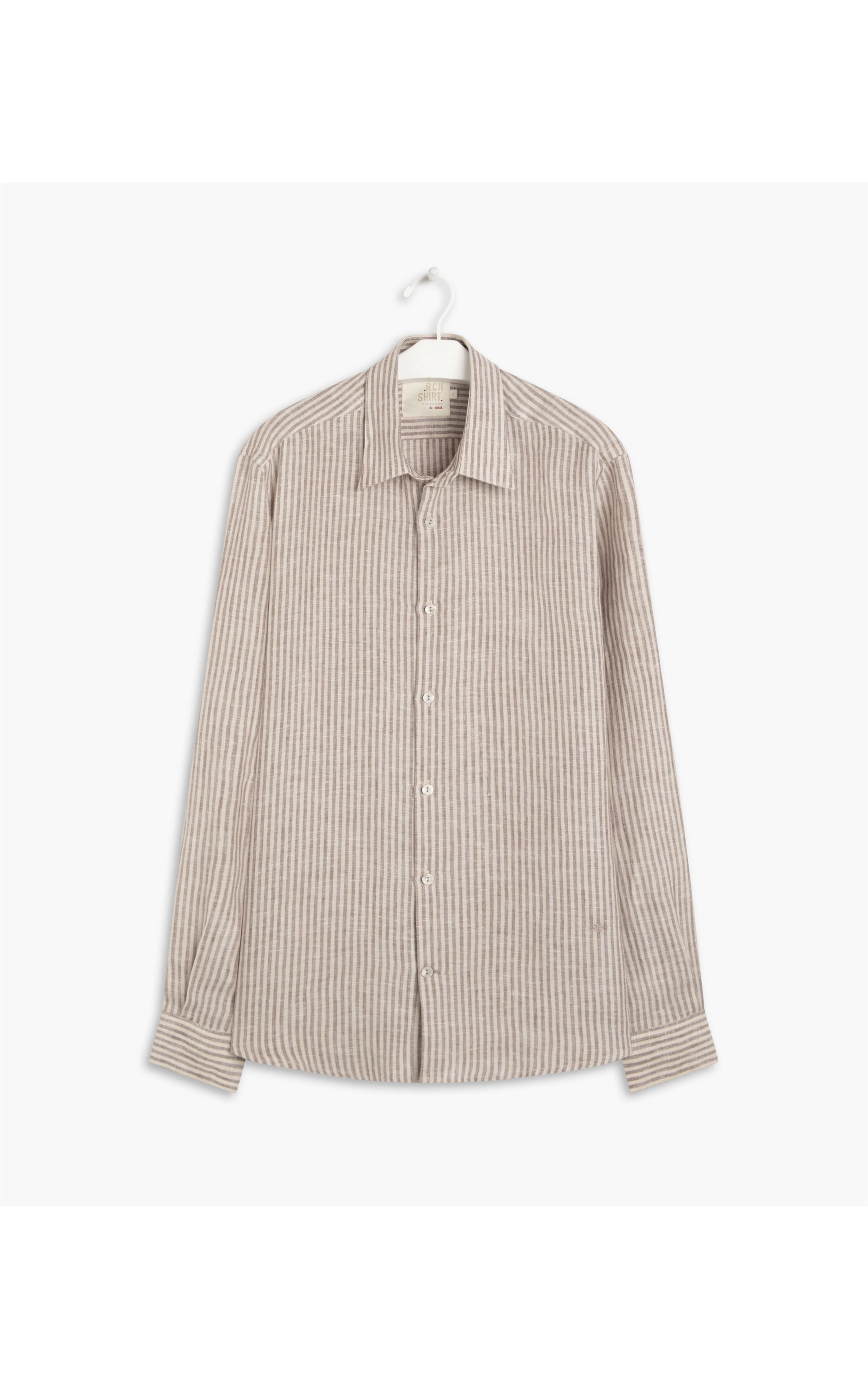 Camisa Linho  Ítalo Listrada Ml Bege