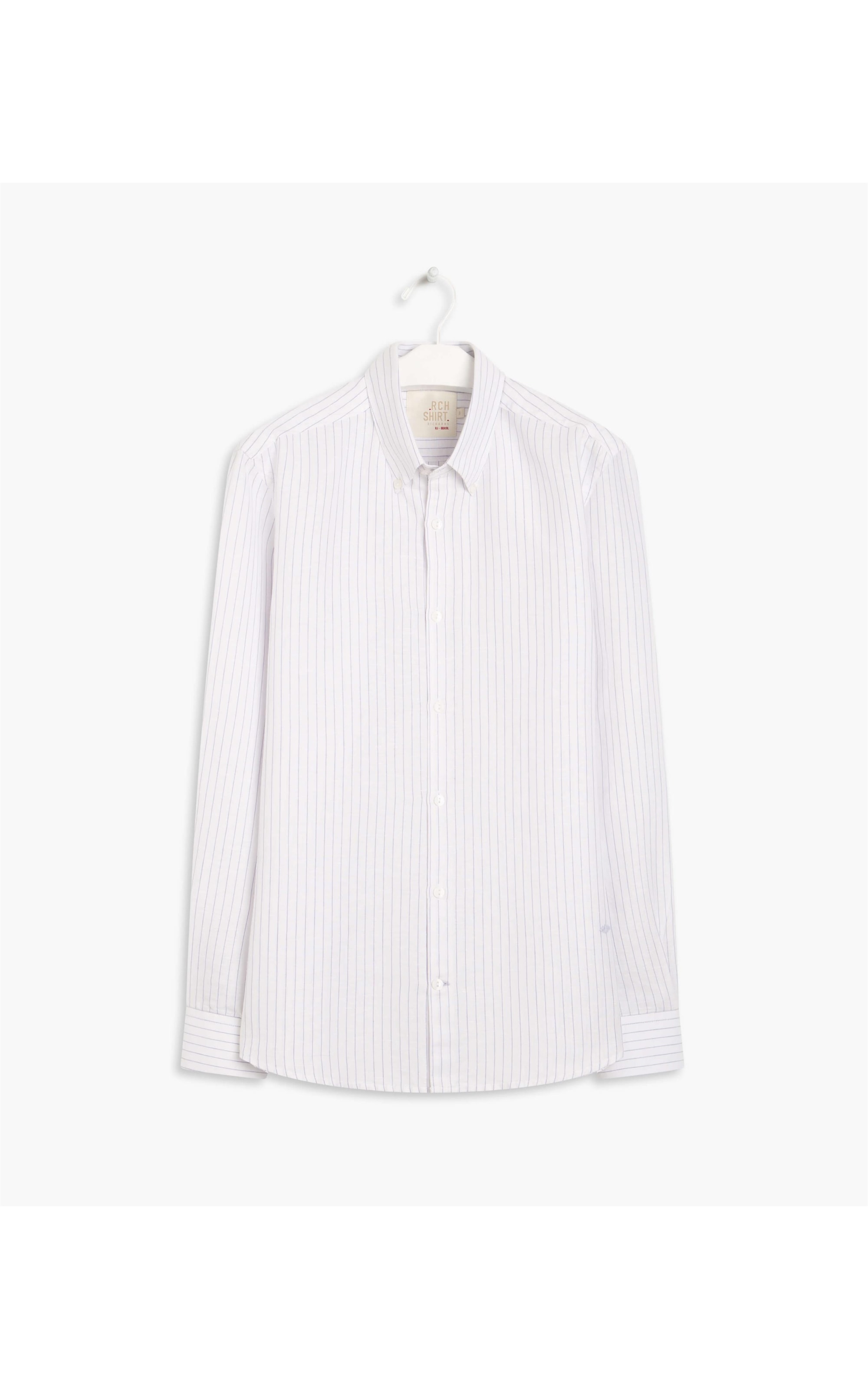  Camisa Linho  Jean Listrada Ml  Lavanda