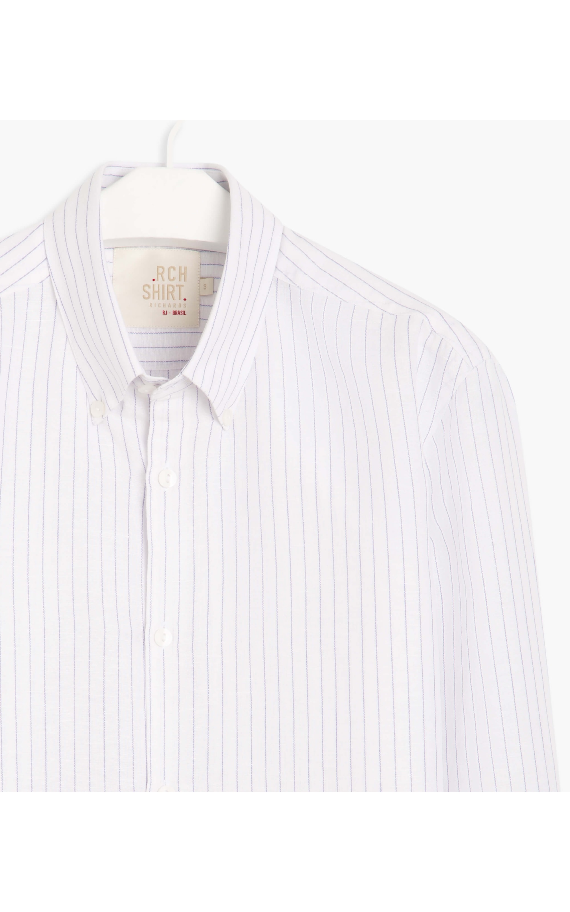  Camisa Linho  Jean Listrada Ml  Lavanda
