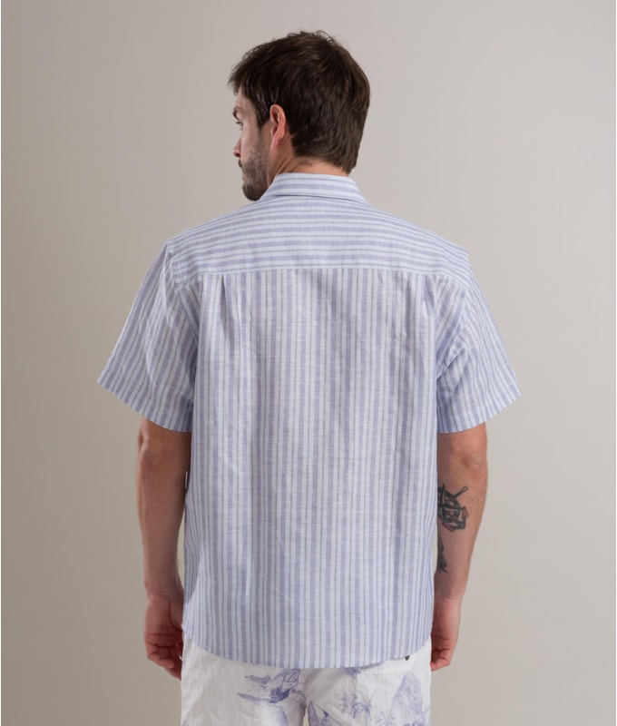 Camisa Linho  John Azul Pervante