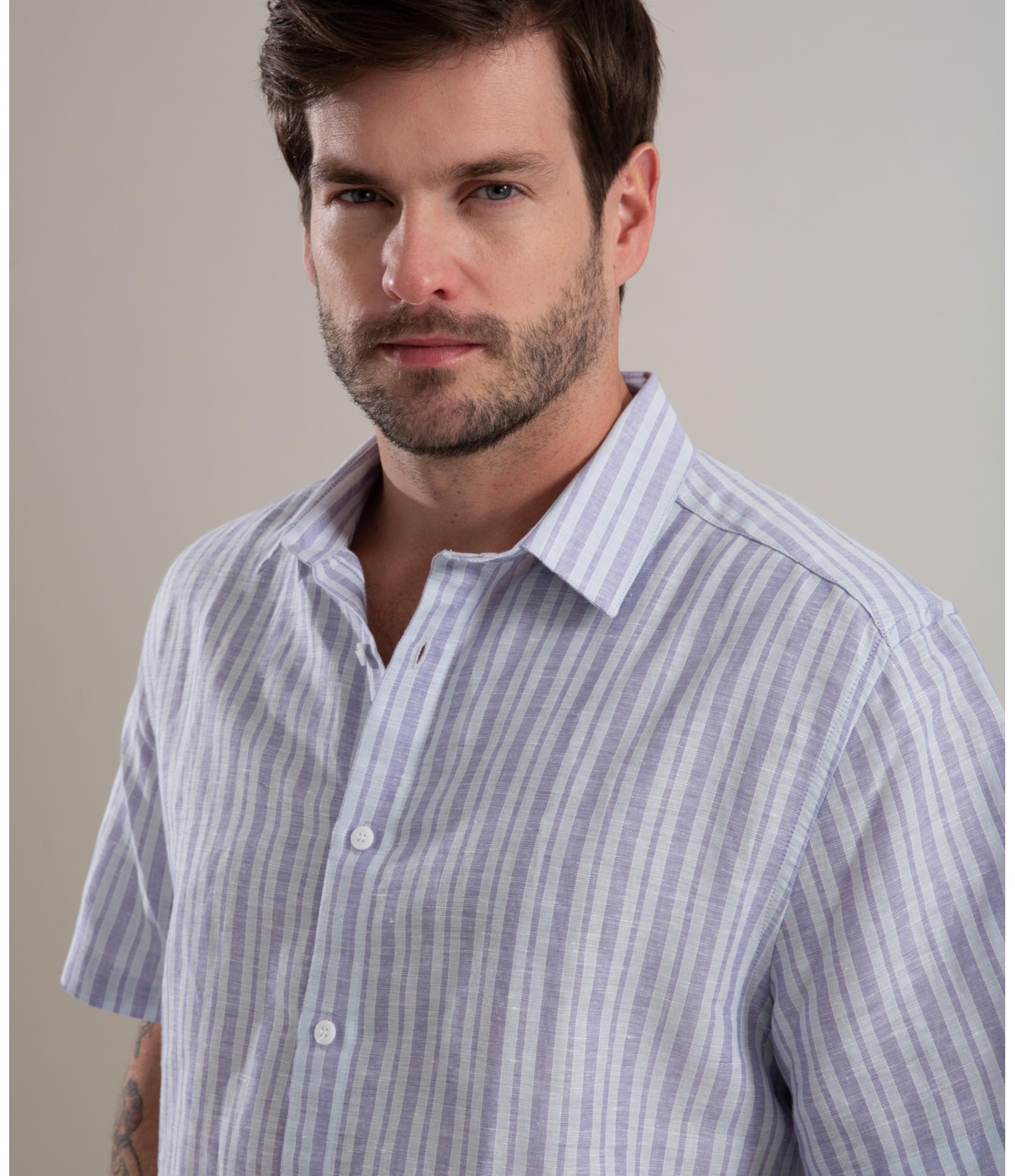 Camisa Linho  John Azul Pervante