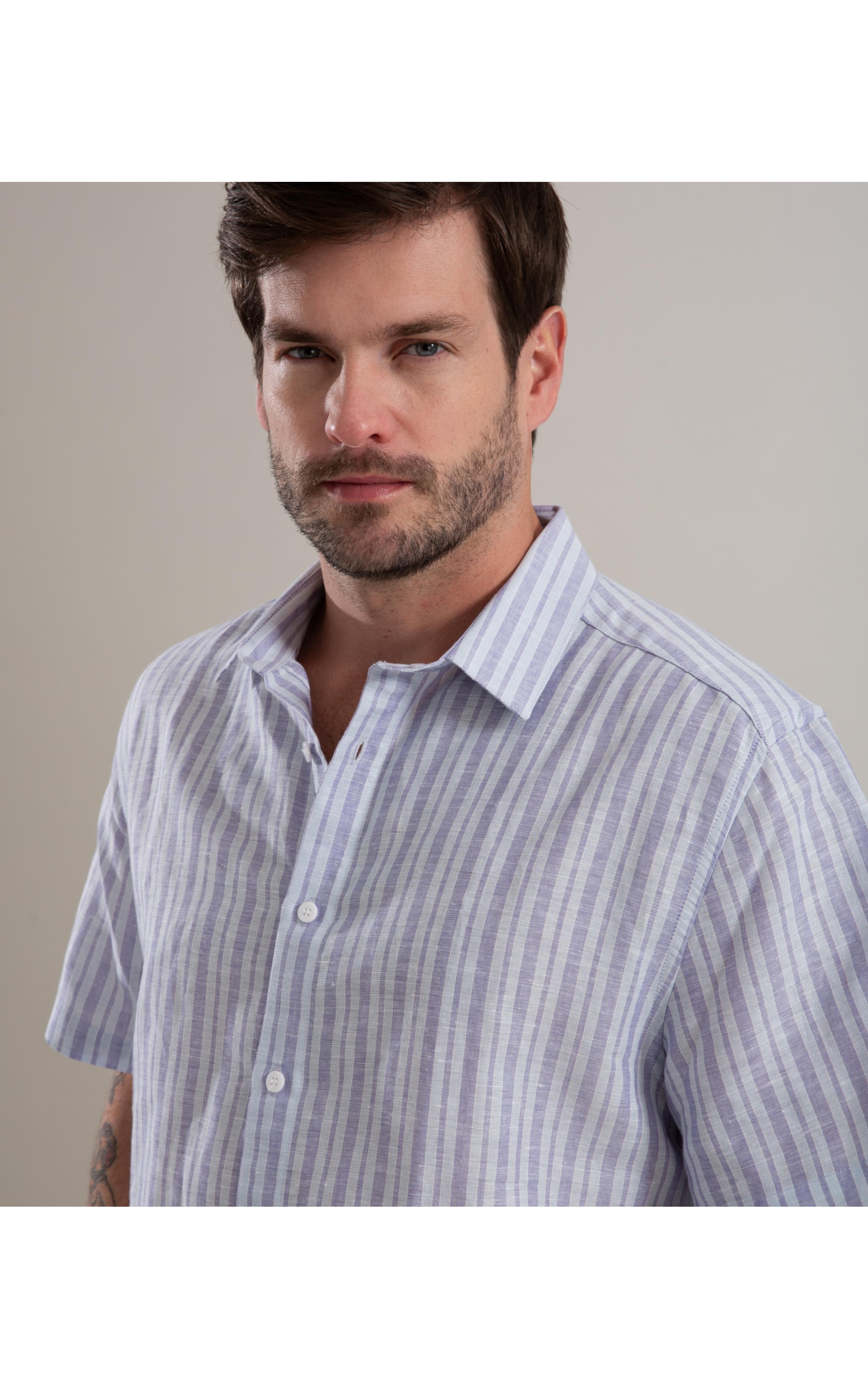Camisa Linho  John Azul Pervante
