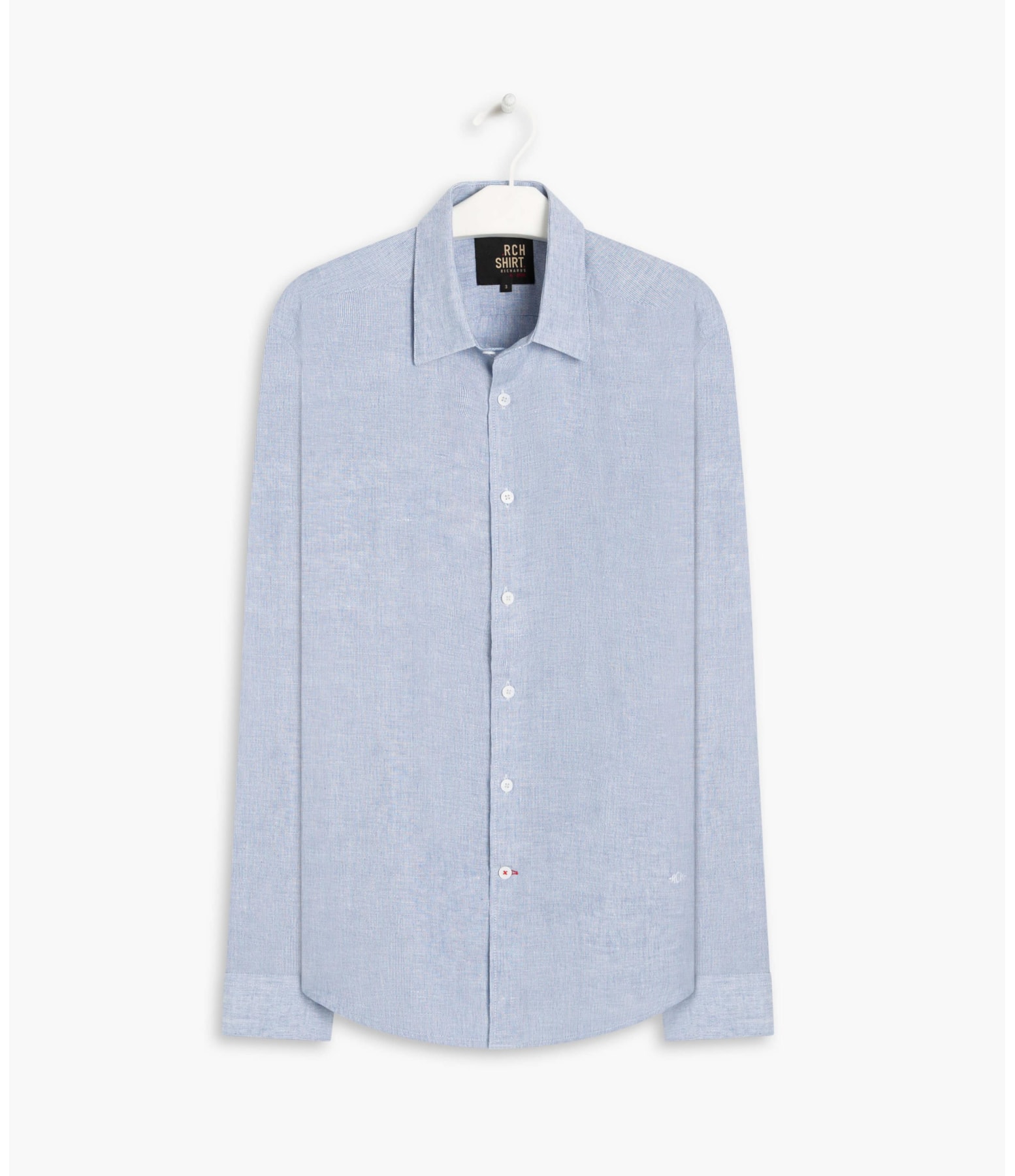Camisa Linho  Kleber Ml Masculino Richards. Azul Claro