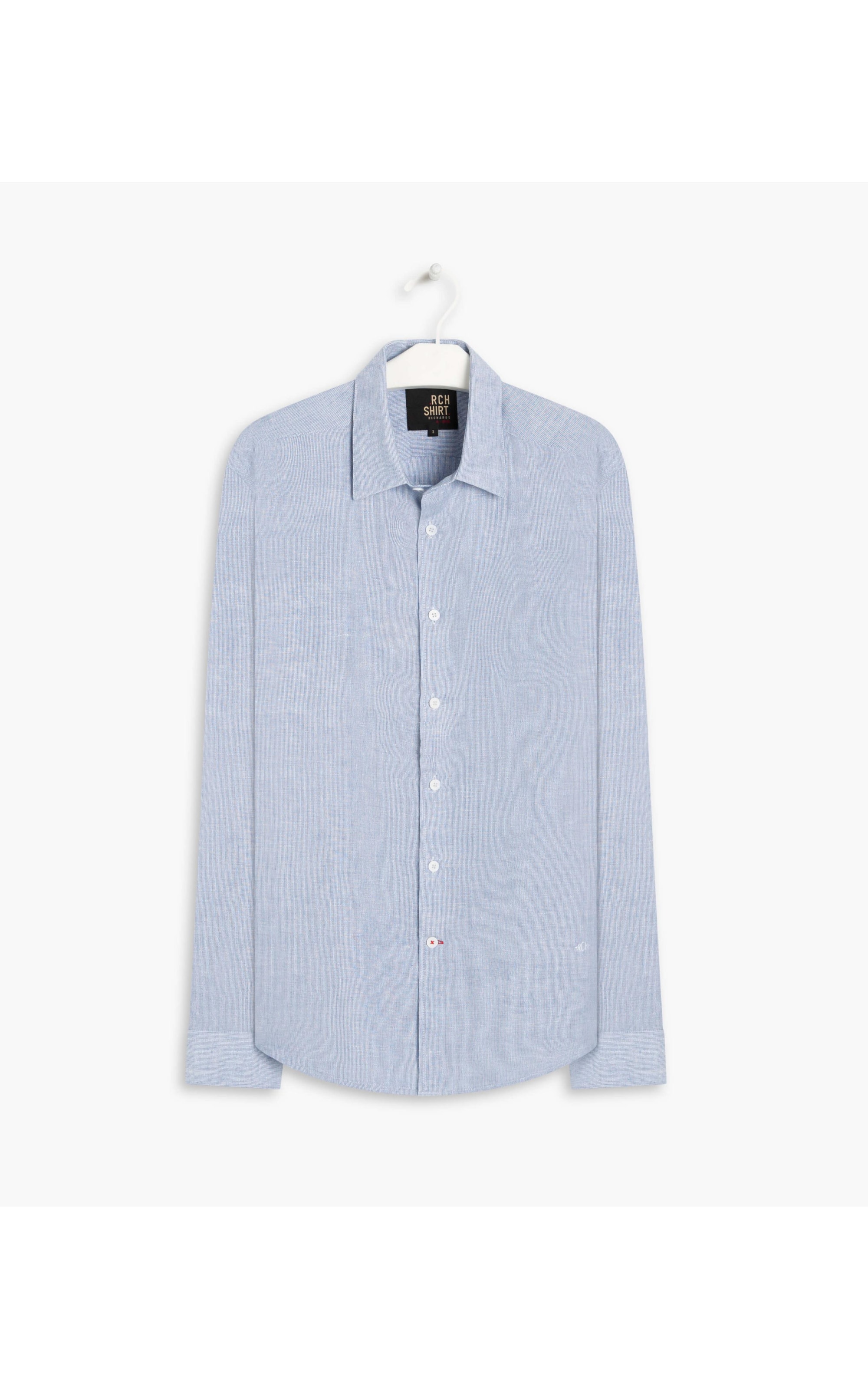 Camisa Linho  Kleber Ml Masculino Richards. Azul Claro