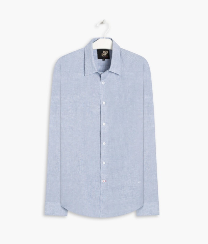 Camisa Linho  Kleber Ml Masculino Richards. Azul Claro