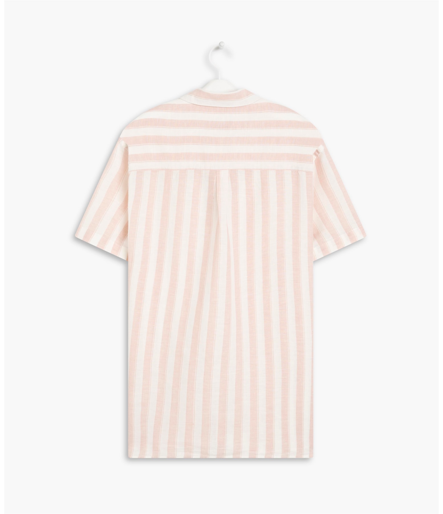Camisa Linho  Large Strypes Rosa Dusty