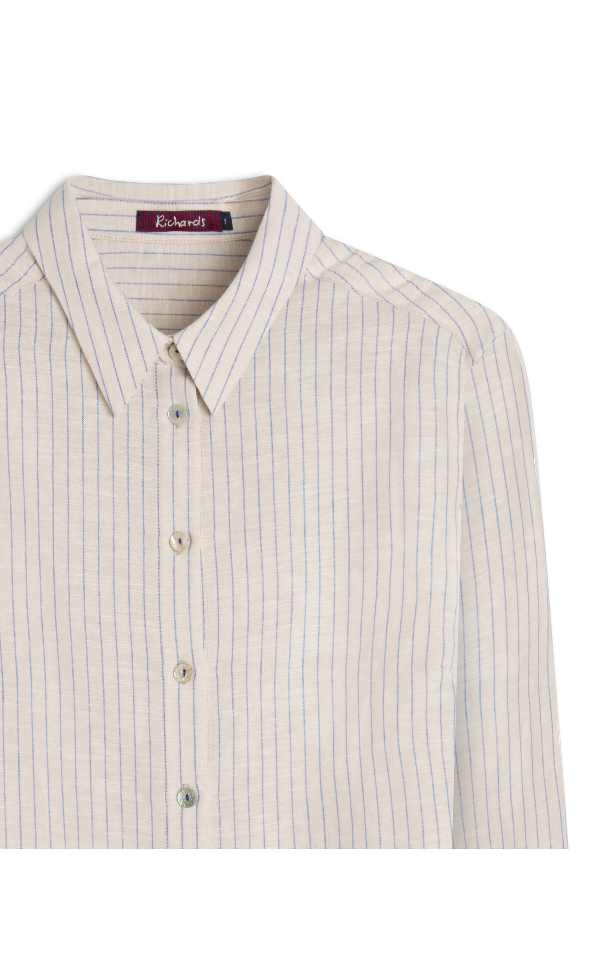 Camisa Linho  Leona  Striped Azul Bic