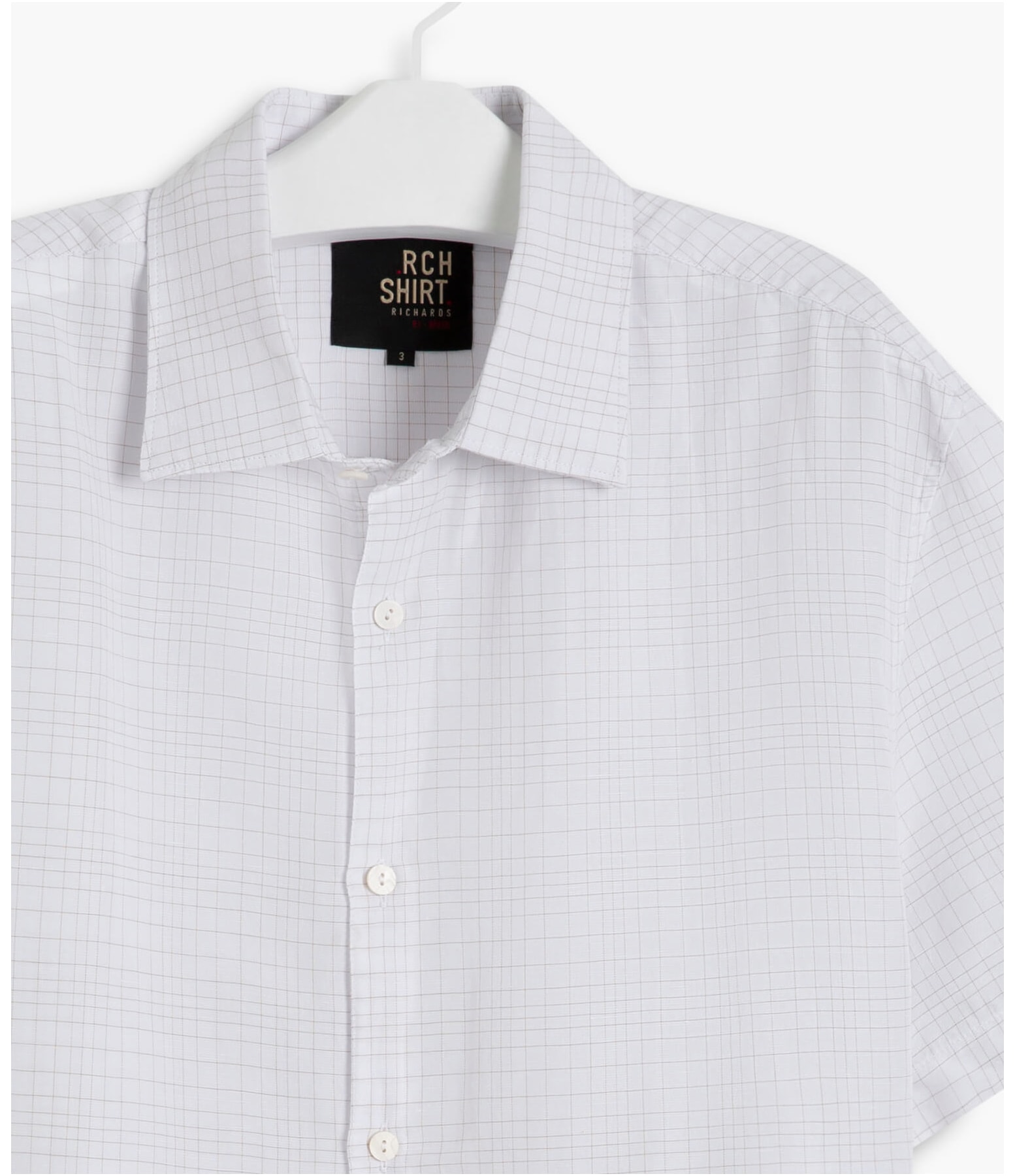 Camisa Linho  Levi Xadrez Mc Caqui