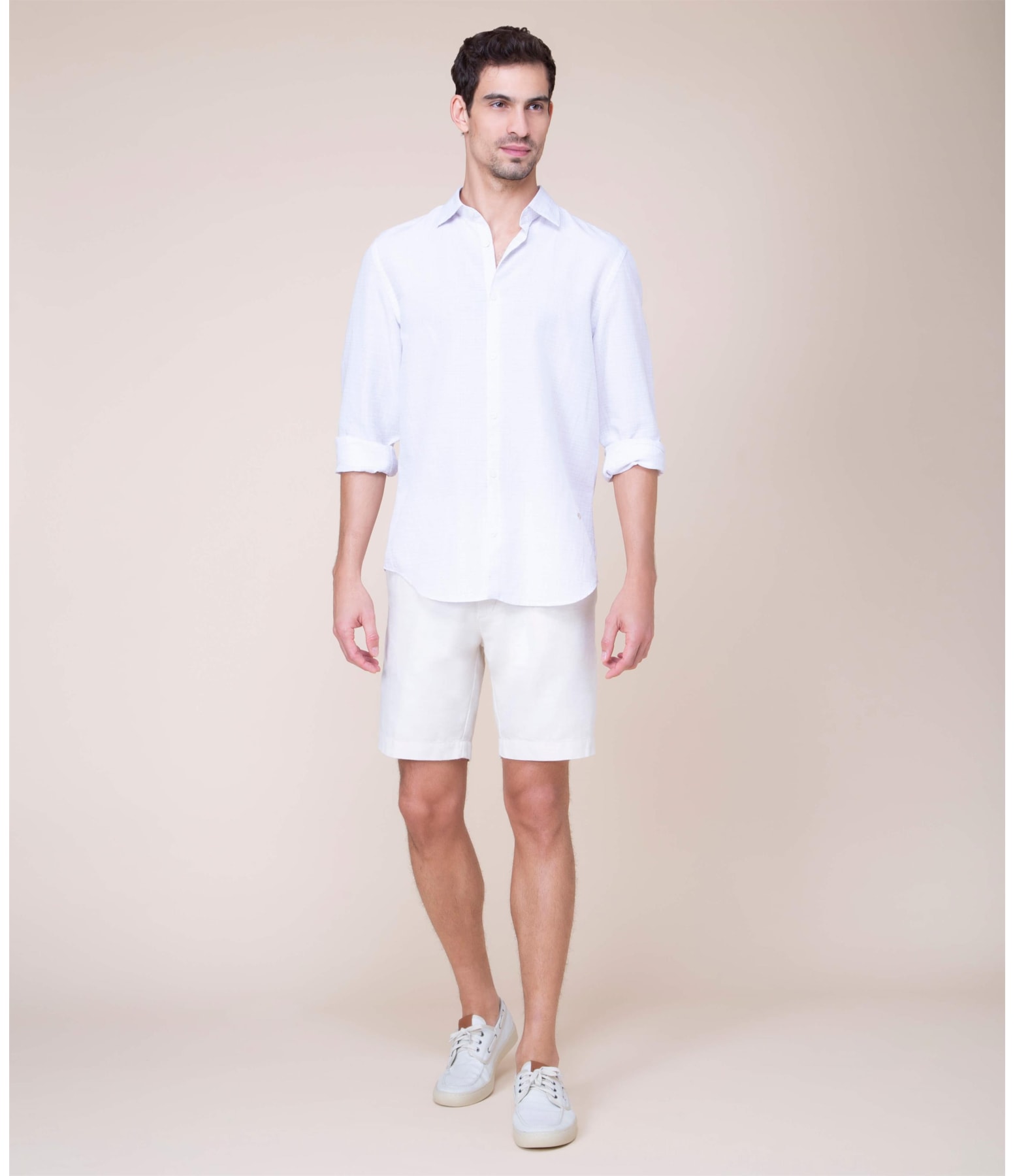 Camisa Linho  Levi Xadrez Ml Caqui