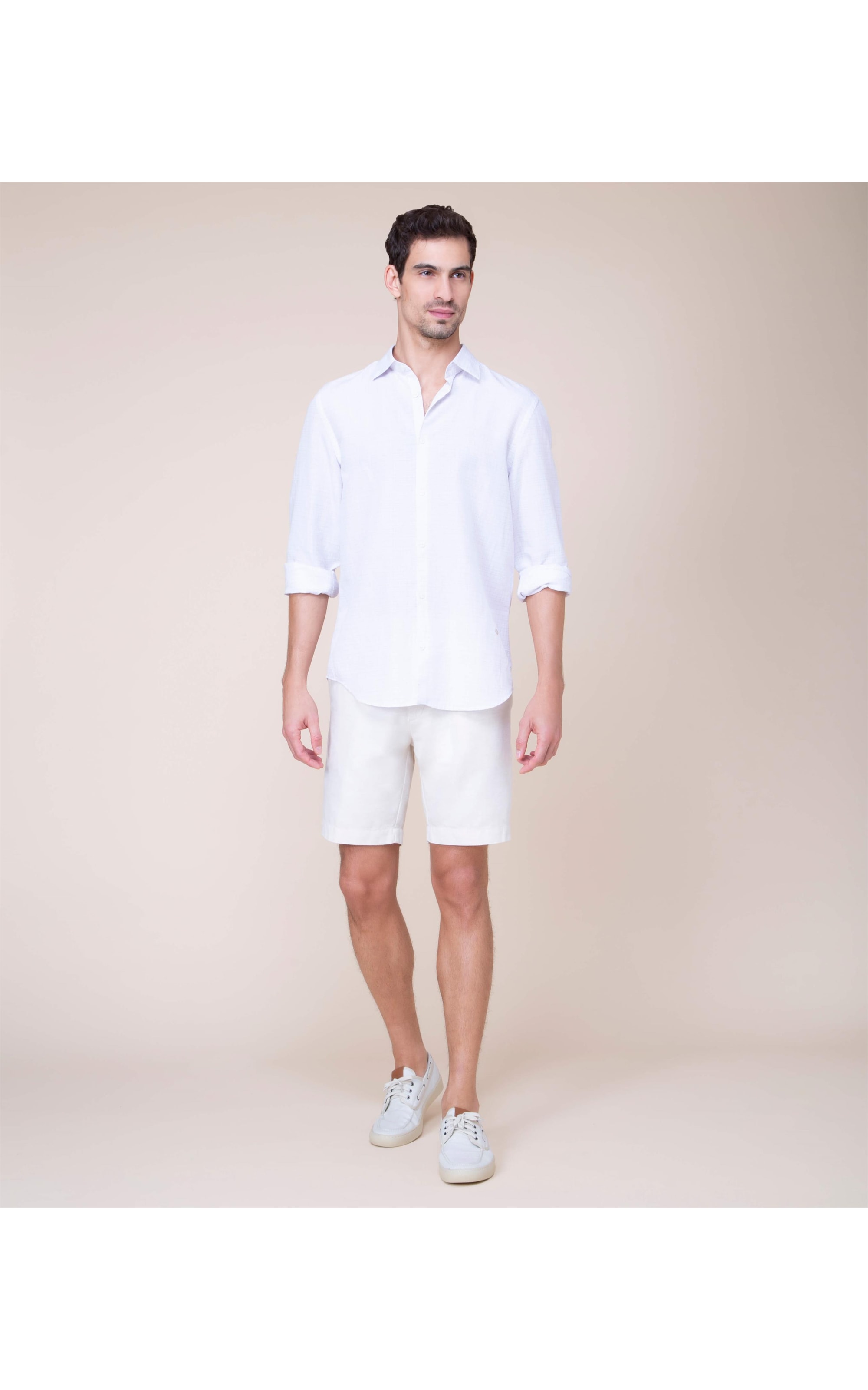 Camisa Linho  Levi Xadrez Ml Caqui